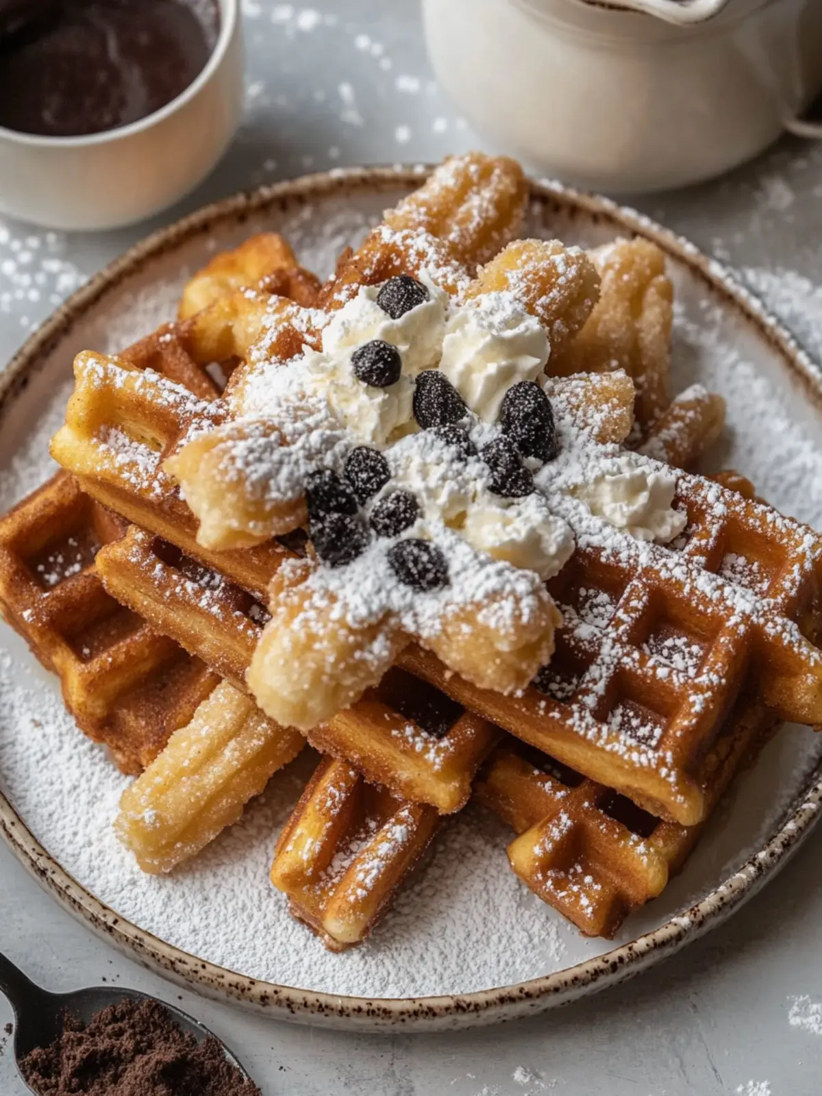 Bananenchurroswaffeln: Süßes Frühstück mit Crunch-Faktor 5 Bananenchurroswaffeln