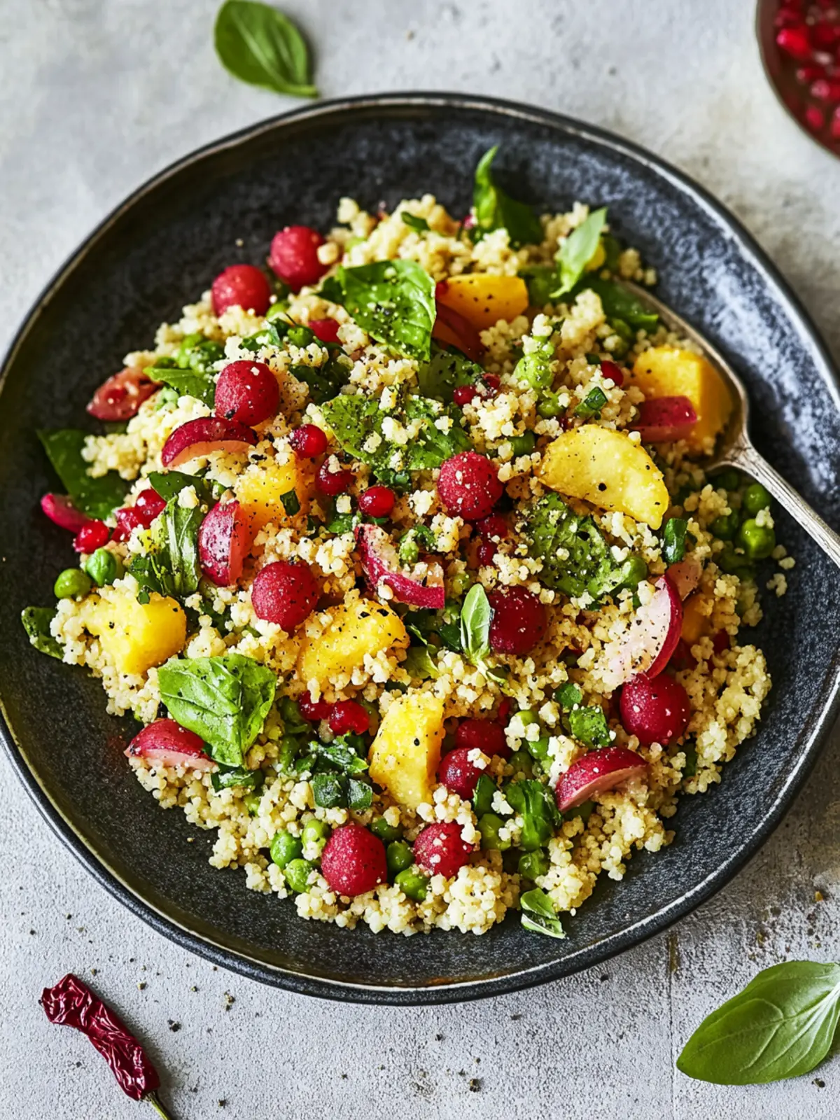 Bunter Couscous-Salat mit Garnelen und Frischekick 3 Bunter Couscous - Salat