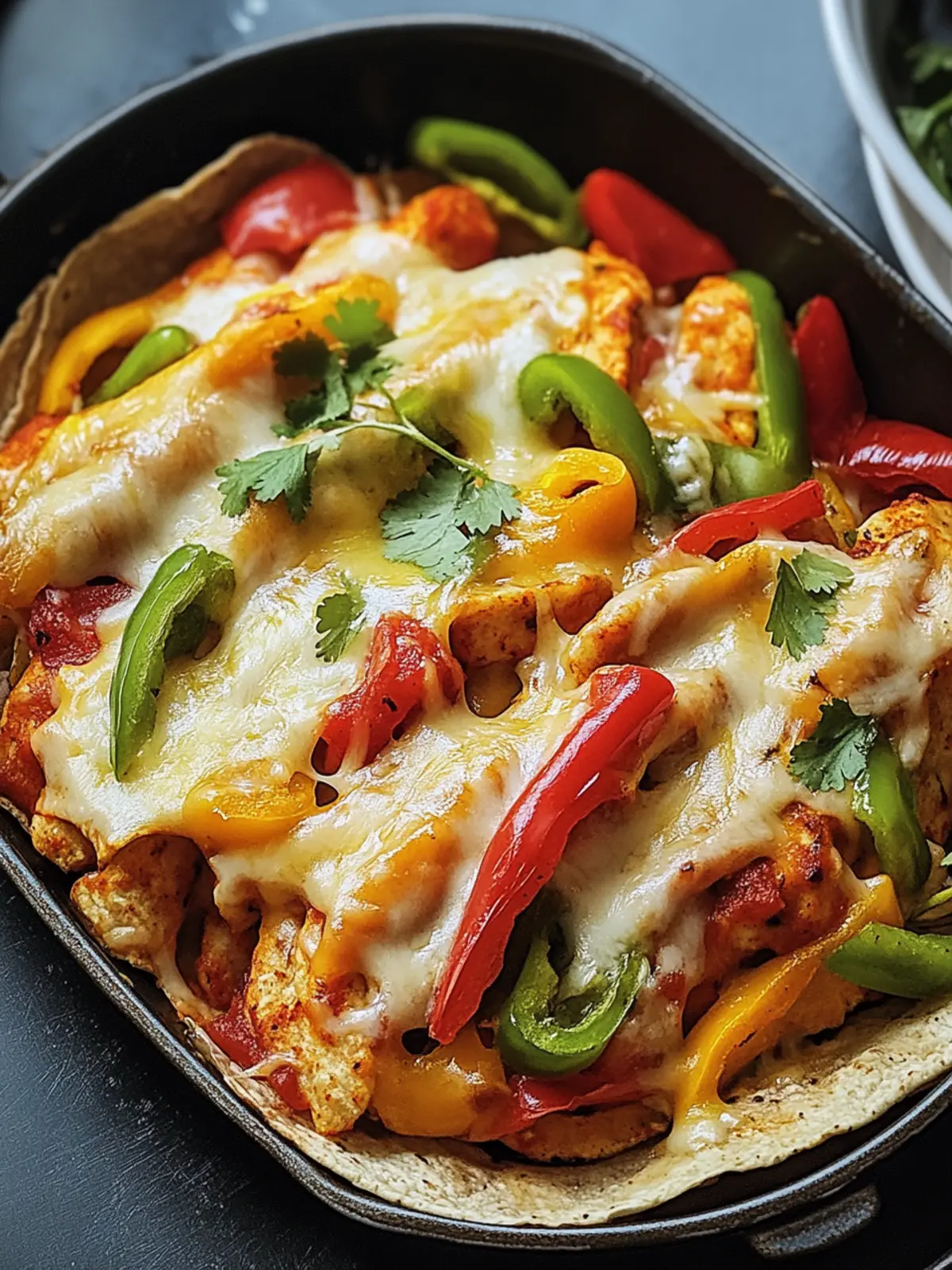 Käsiger Fajita Hähnchen Auflauf – Schnelles Familienessen genießen 2 Käsiger Fajita Hähnchen Auflauf