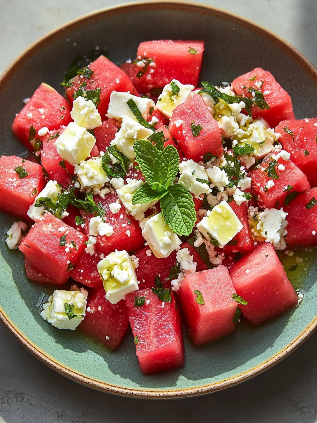 Erfrischender Wassermelonen-Feta-Minze-Sommersalat für heiße Tage 5 Erfrischender Wassermelonen-Feta-Minze-Sommersalat