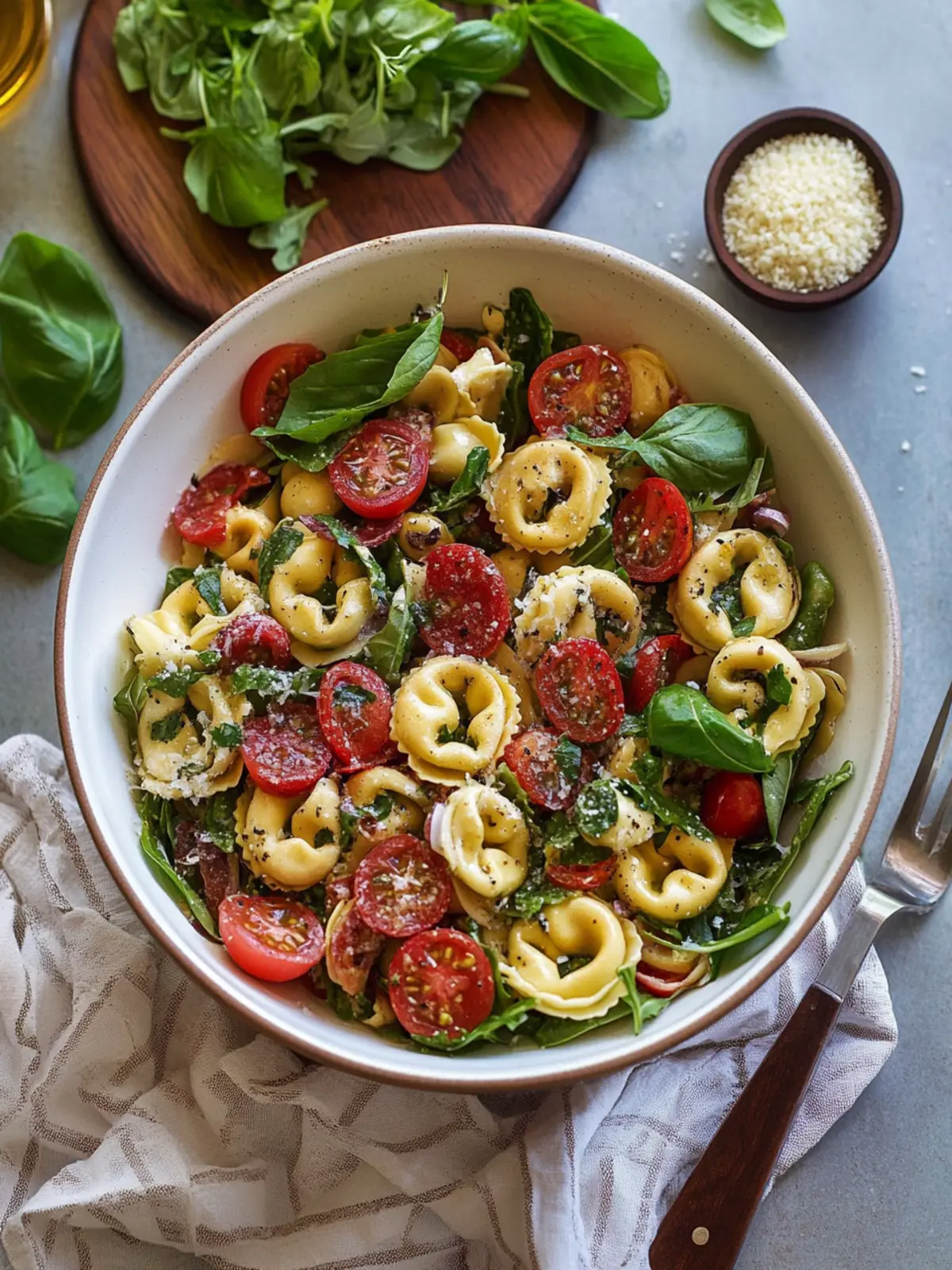 Frischer Tortellini-Nudelsalat mit Zesty-Limonendressing 5 Tortellini-Nudelsalat