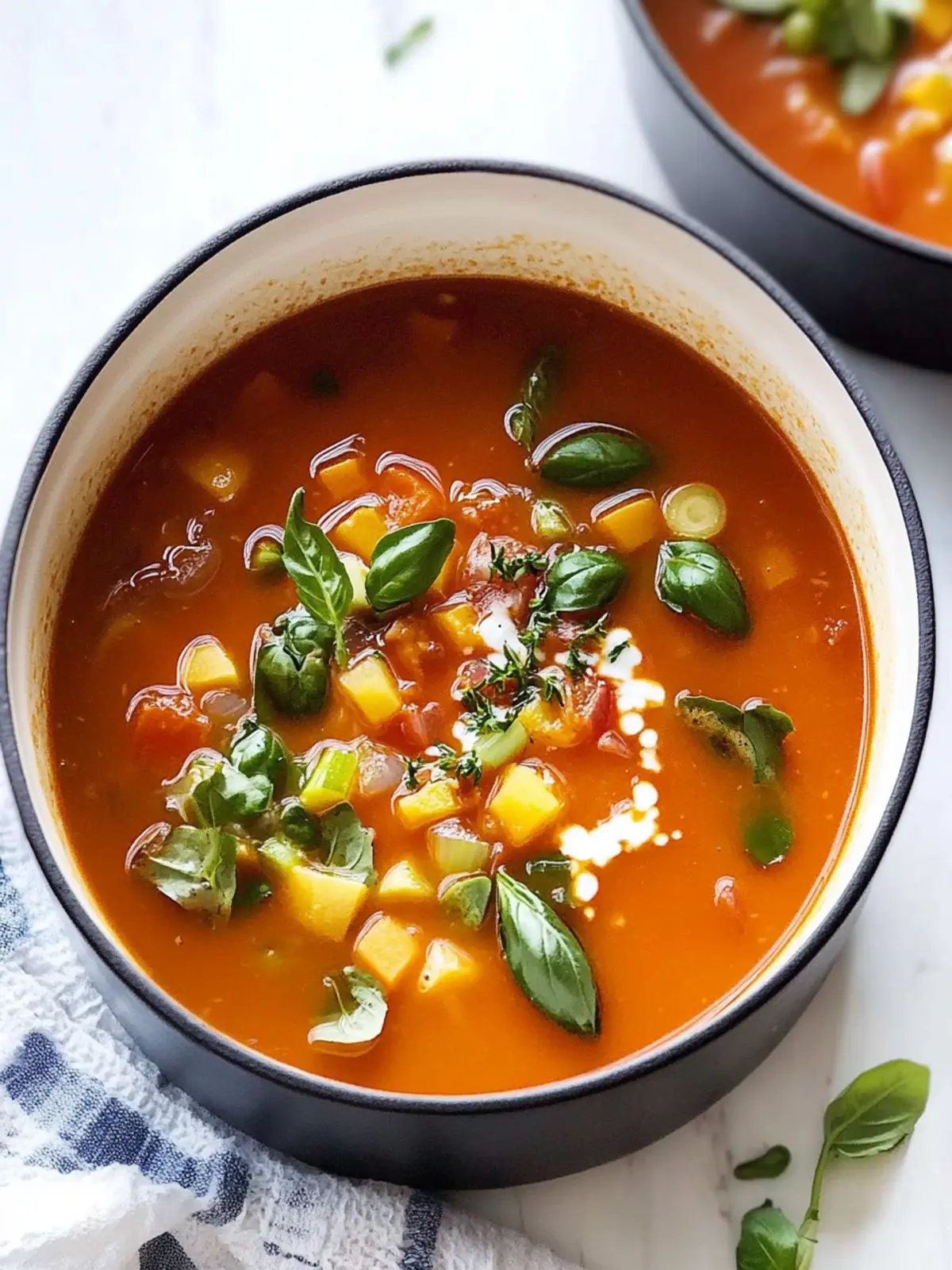 Erfrischende vegetarische Gemüsesuppe für heiße Sommertage 2 Vegetarische Gemüsesuppe