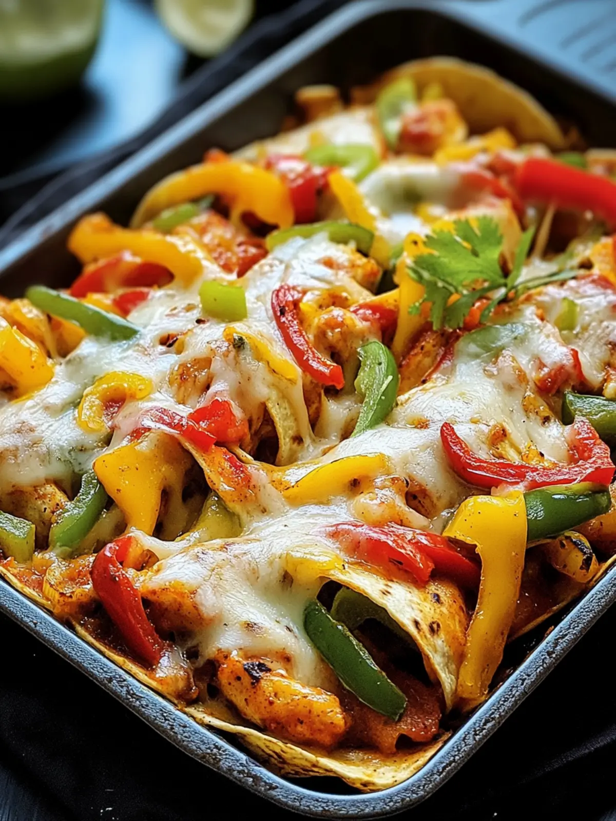 Käsiger Fajita Hähnchen Auflauf – Schnelles Familienessen genießen 3 Käsiger Fajita Hähnchen Auflauf