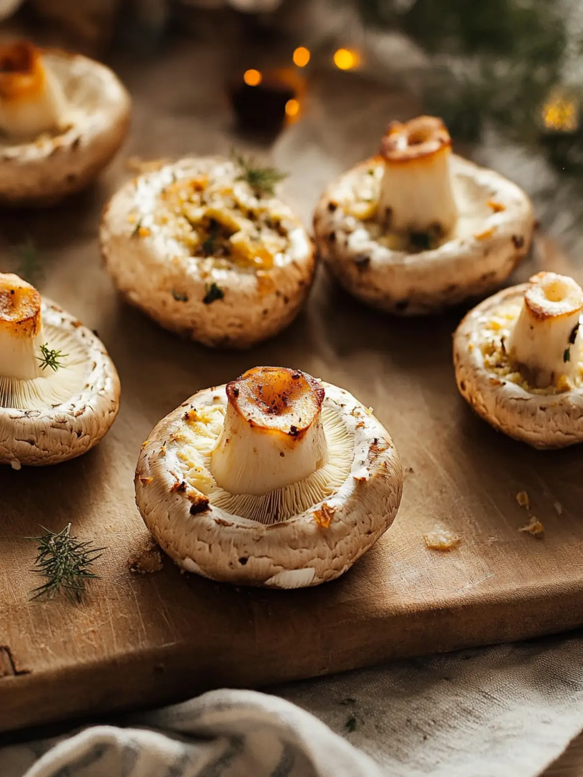 Leckere Überbackene Champignons mit cremiger Füllung 3 Überbackene Champignons