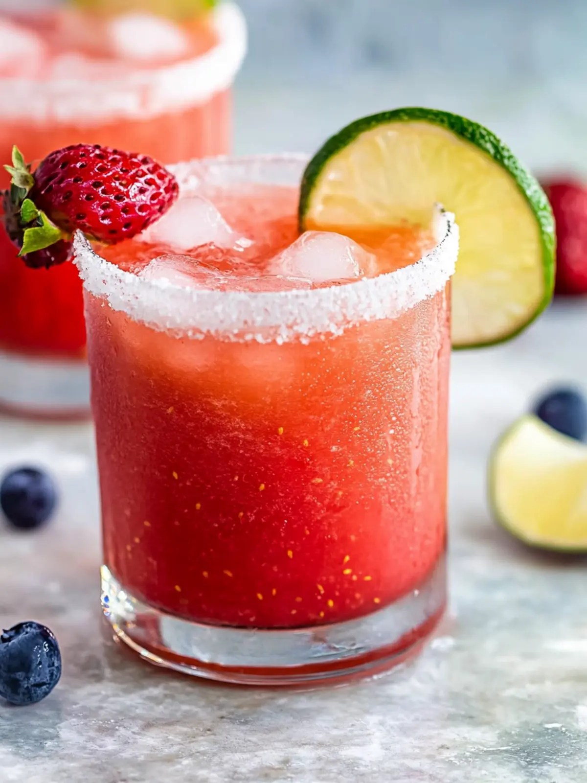 Erfrischende Gefrorene Erdbeer-Margarita in 5 Minuten 3 Gefrorene Erdbeer-Margarita