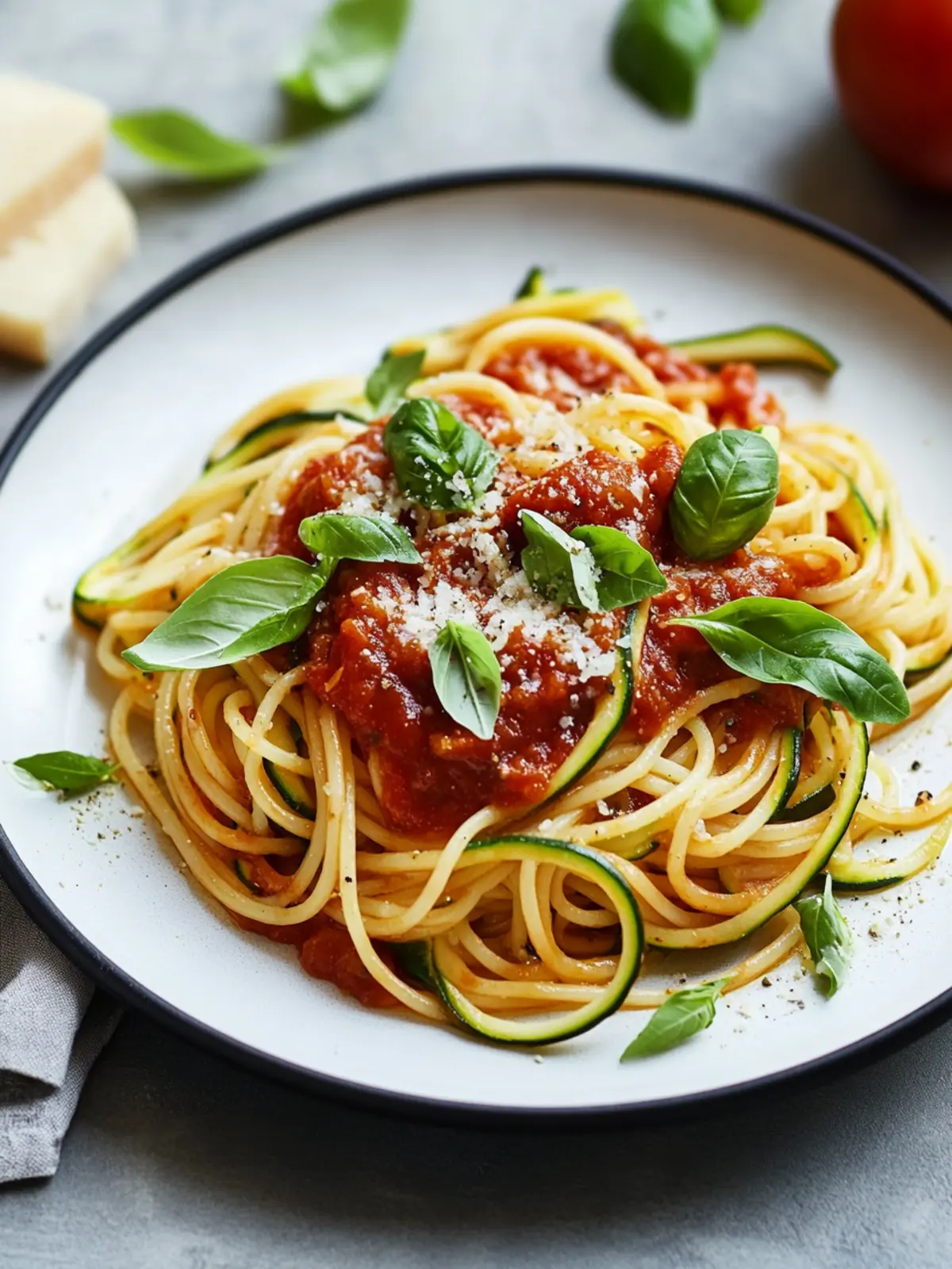 Leckere Zucchini-Nudeln mit Tomatensauce: Gesund und schnell! 4 Zucchini-Nudeln