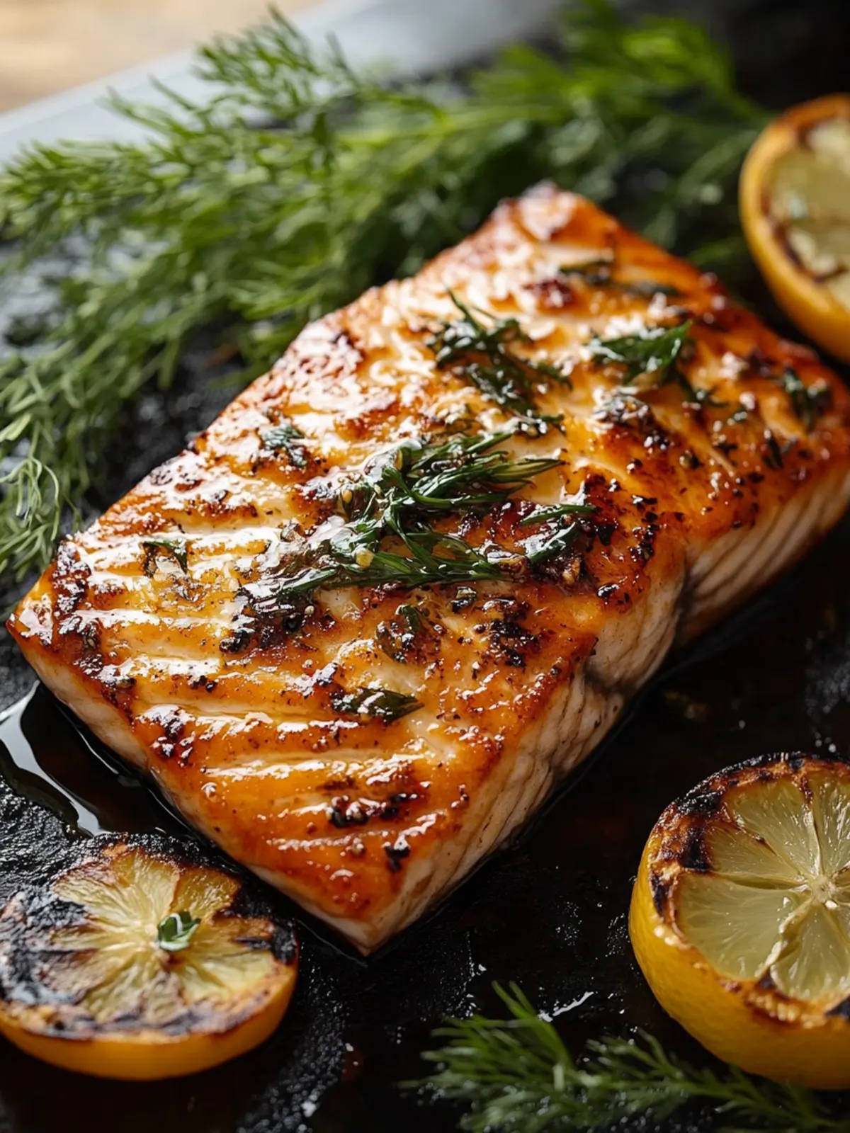 Saftiges Lachsfilet vom Grill mit Honig-Senf-Glasur 5 Saftiges Lachsfilet vom Grill