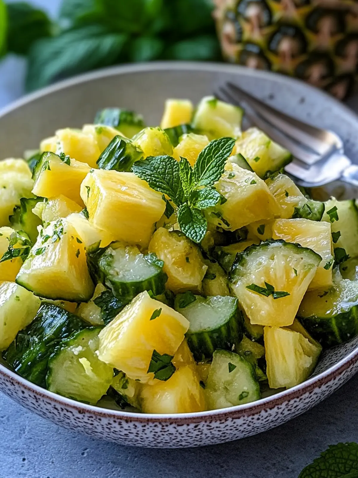 Erfrischender Ananas-Gurkensalat für heiße Sommertage 4 Ananas-Gurkensalat