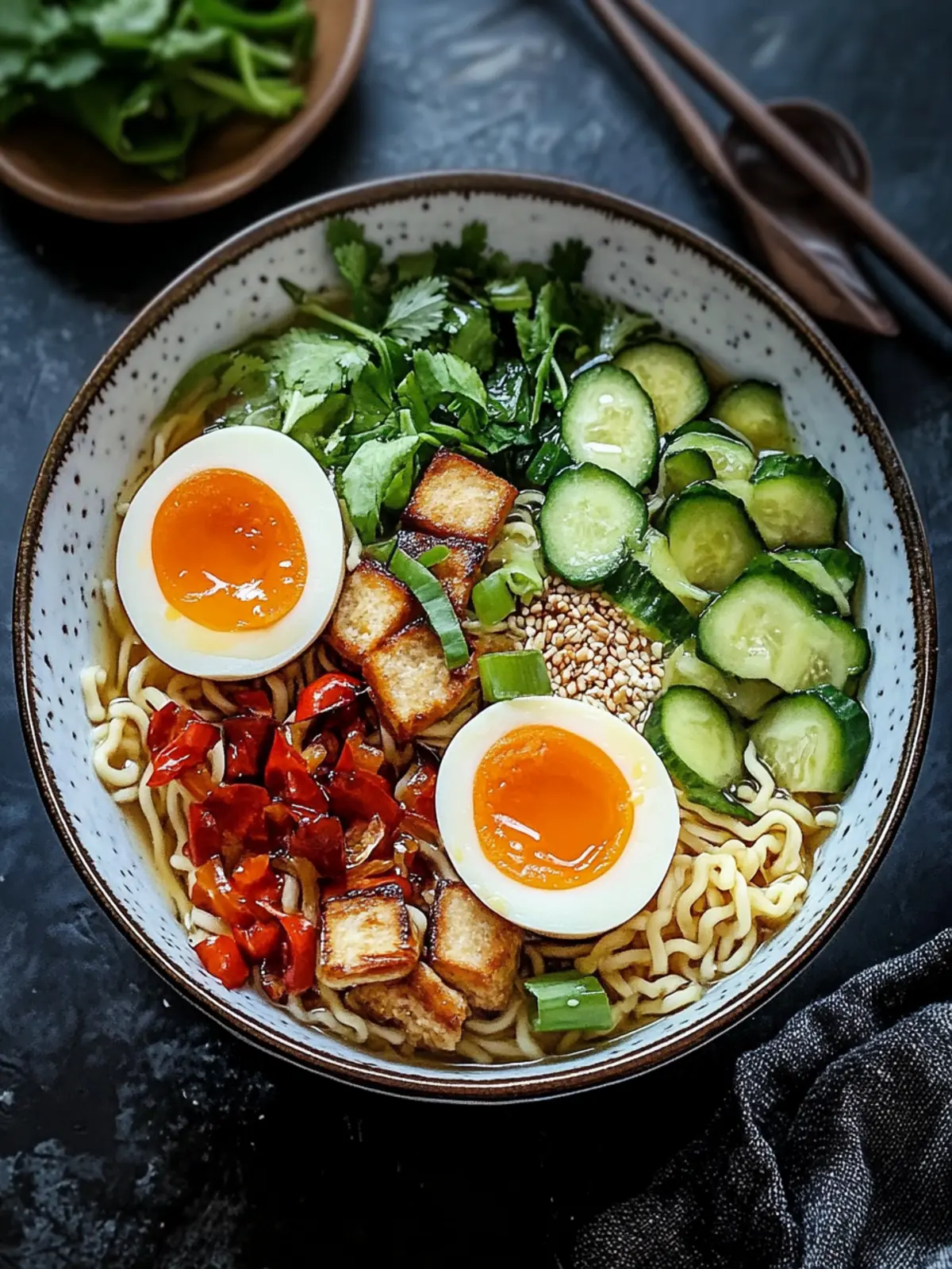 Einfache proteinreiche Ramen-Nudel-Schüssel mit 60g Protein lecker! 2 Einfache proteinreiche Ramen-Nudel-Schüssel (60g Protein)