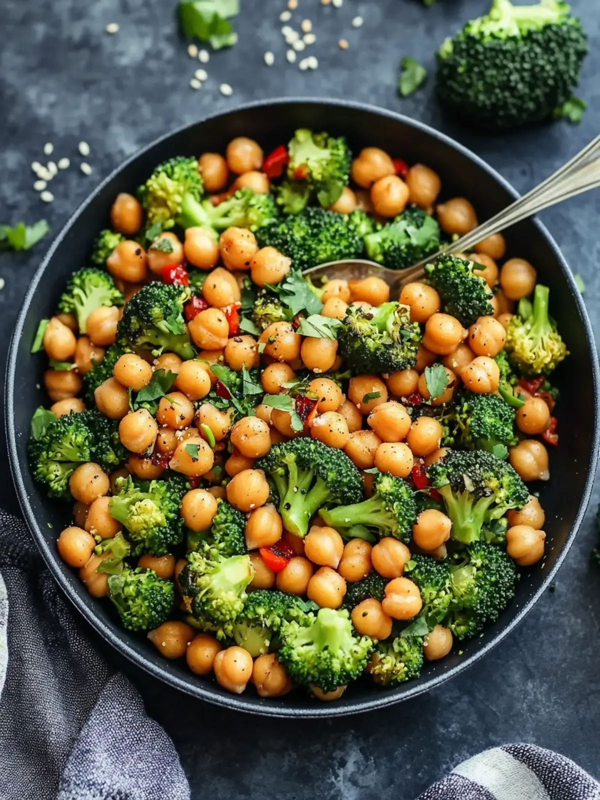 Schnelle und gesunde Brokkoli-Pfanne mit Kichererbsen – Vegan genießen 2 Quick and healthy broccoli pan with chickpeas (vegan)
