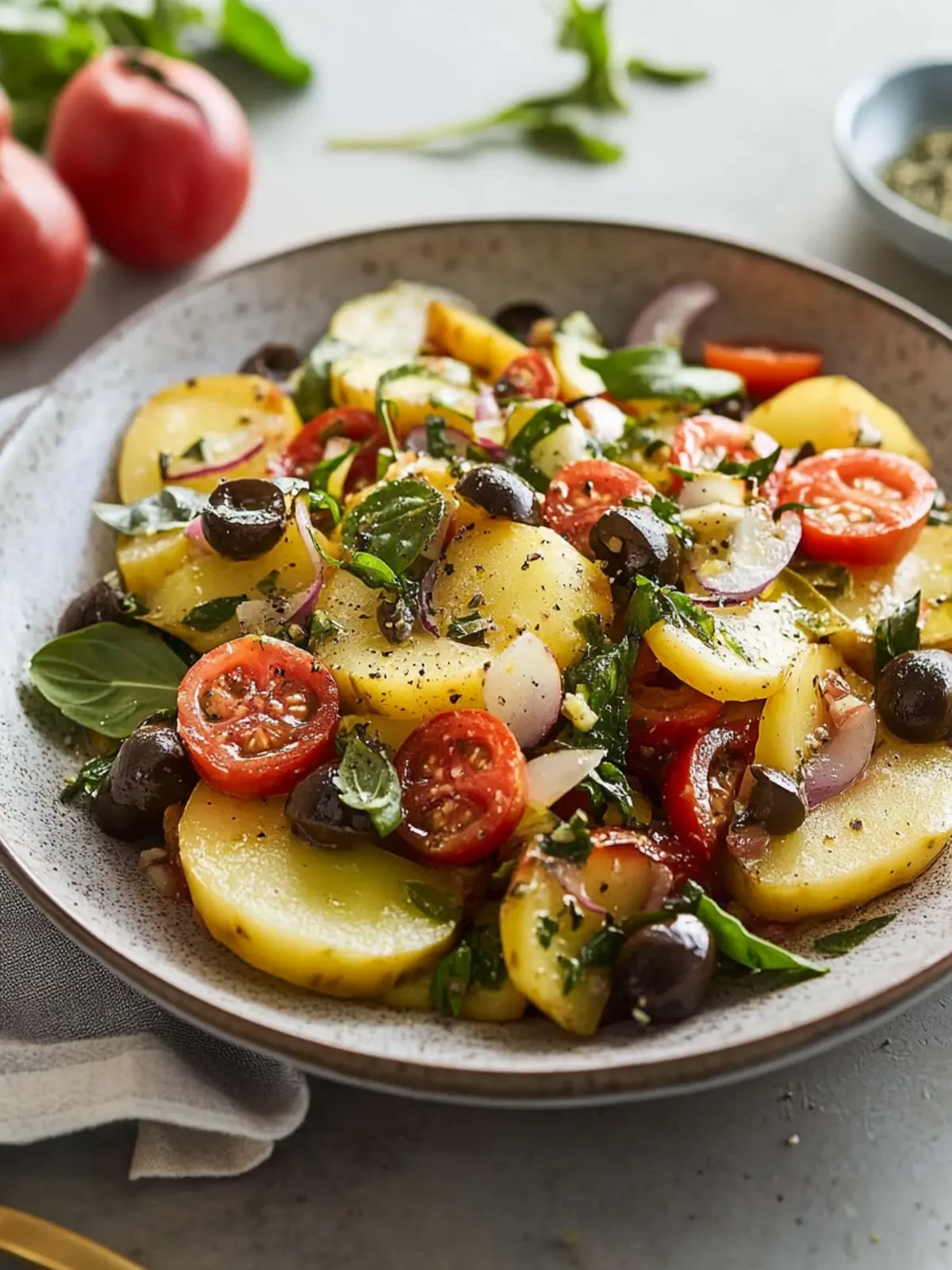 Vietnamesischer Mediterraner Kartoffelsalat für den Sommer 4 Mediterraner Kartoffelsalat
