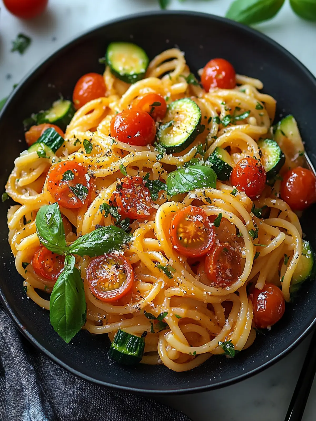 Leckere Tomaten Zucchini Pasta in nur 30 Minuten zubereitet 5 Tomaten Zucchini Pasta