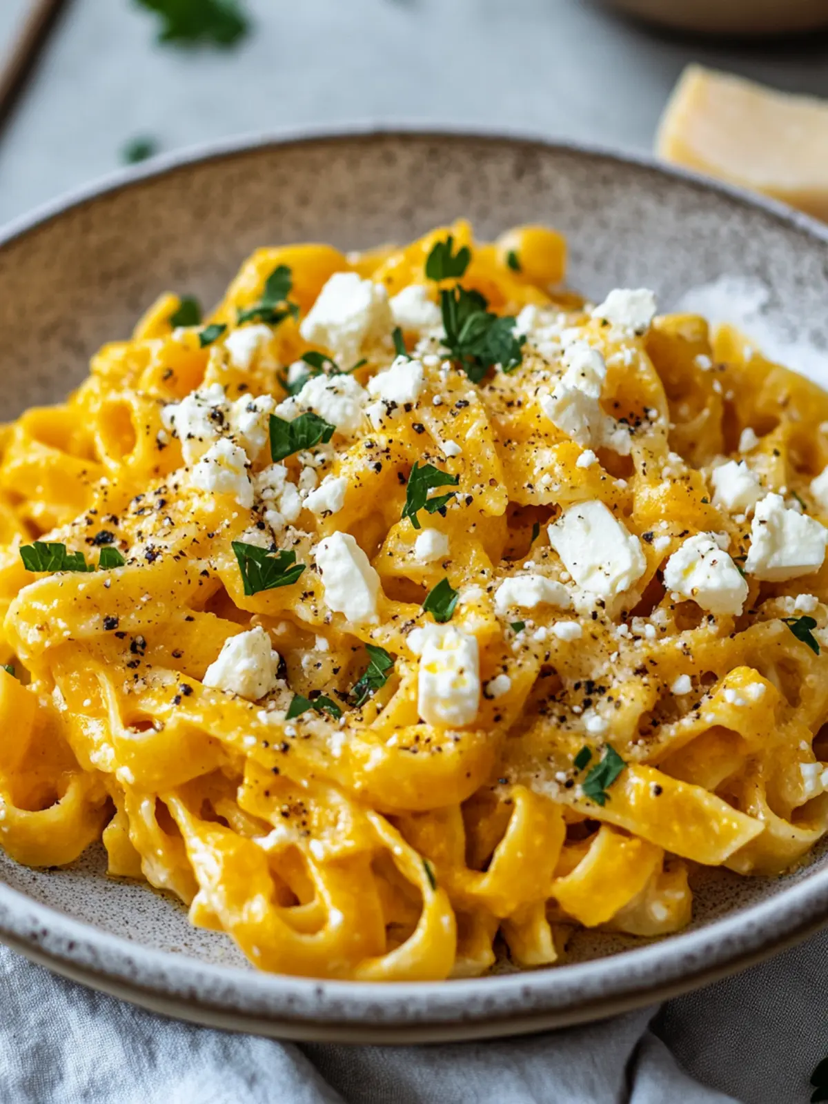 Kürbis Pasta mit Feta Hirtenkäse – Ein cremiger Genuss für den Herbst 3 Kürbis Pasta mit Feta Hirtenkäse