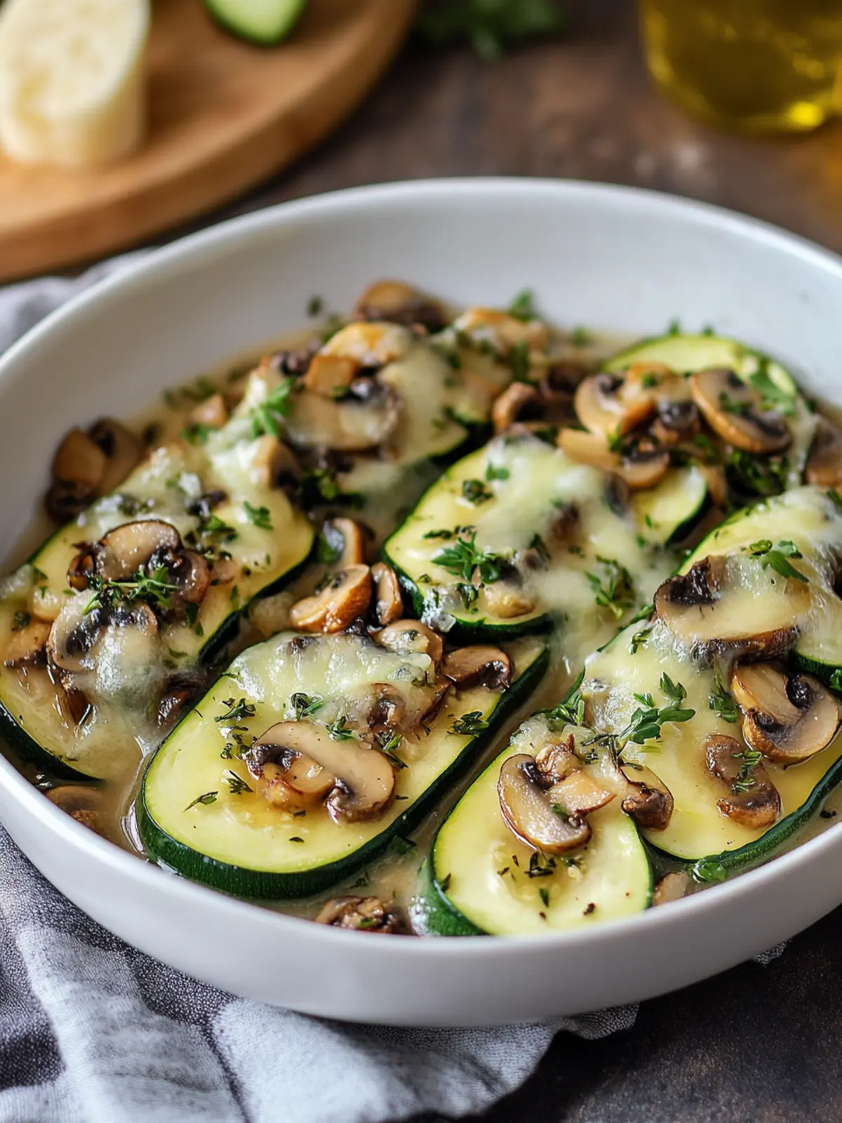Köstliche Gefüllte Zucchini mit Champignons für ein Gesundes Abendessen 4 Gefüllte Zucchini mit Champignons