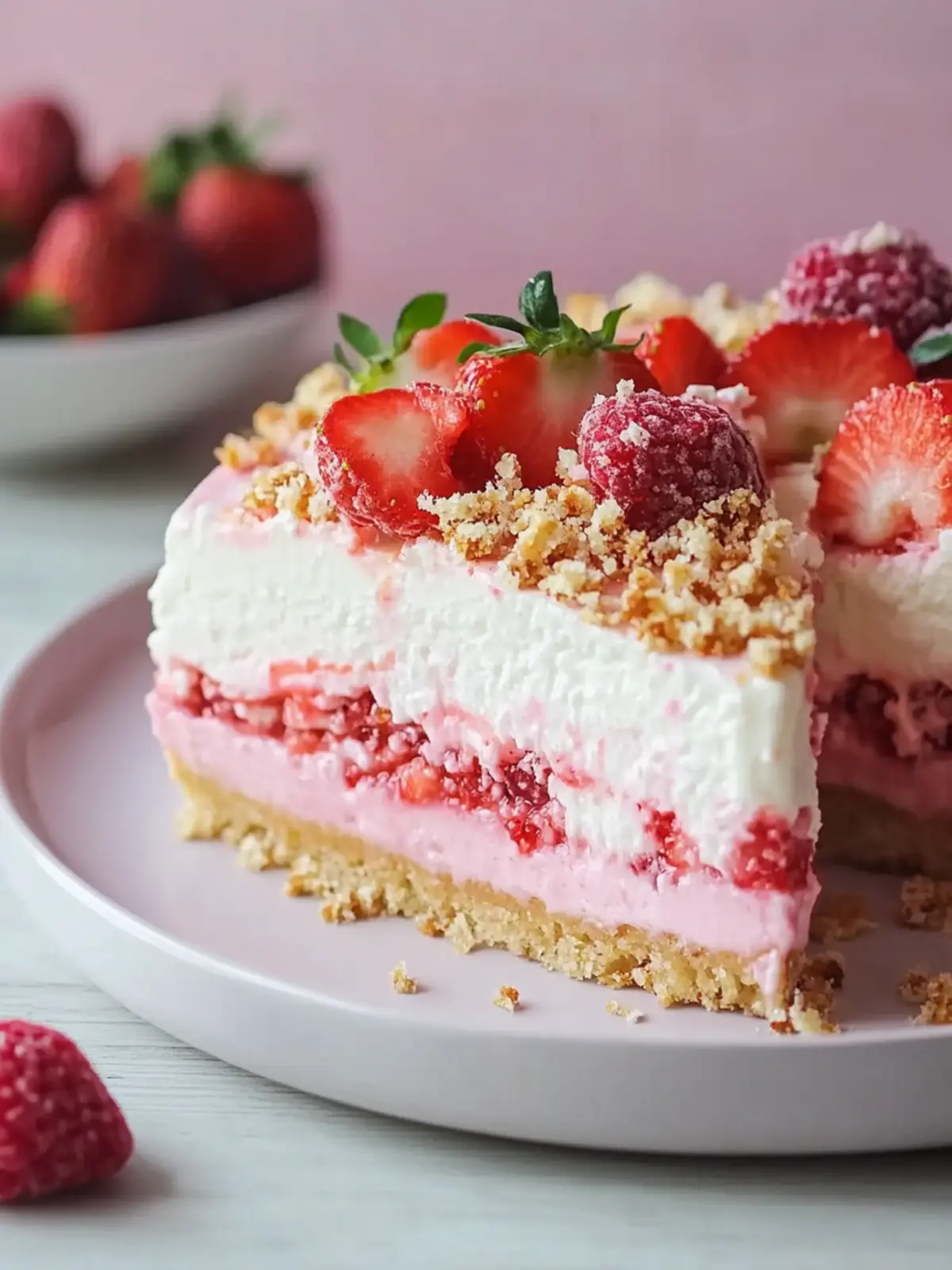 Erdbeer Crunch Käsekuchen: Der perfekte No-Bake Genuss 4 Erdbeer Crunch Käsekuchen