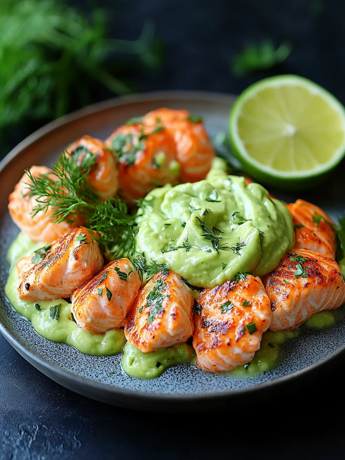 Gebackene Lachsfrikadellen mit cremiger Avocadosauce genießen 3 Gebackene Lachsfrikadellen mit cremiger Avocadosauce