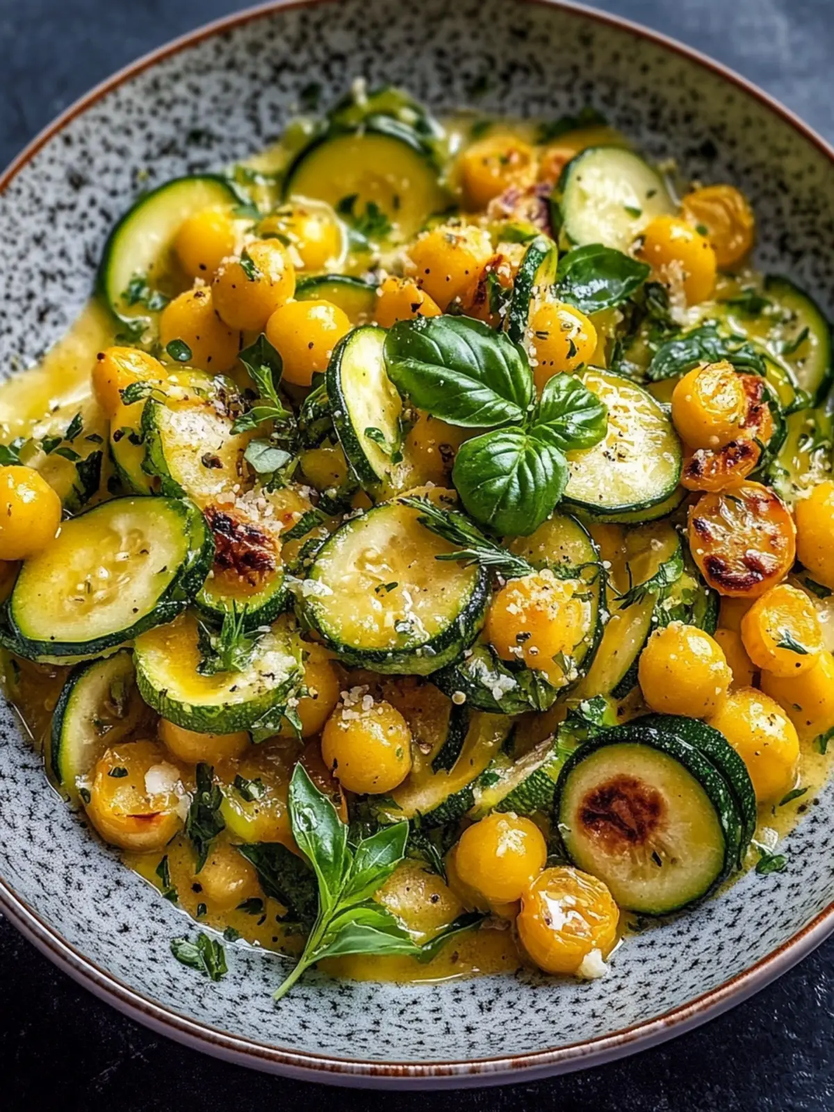 Cremige Knoblauch-Kichererbsen-Zucchini-Pfanne für Genießer 3 Cremige Knoblauch-Kichererbsen-Zucchini-Pfanne