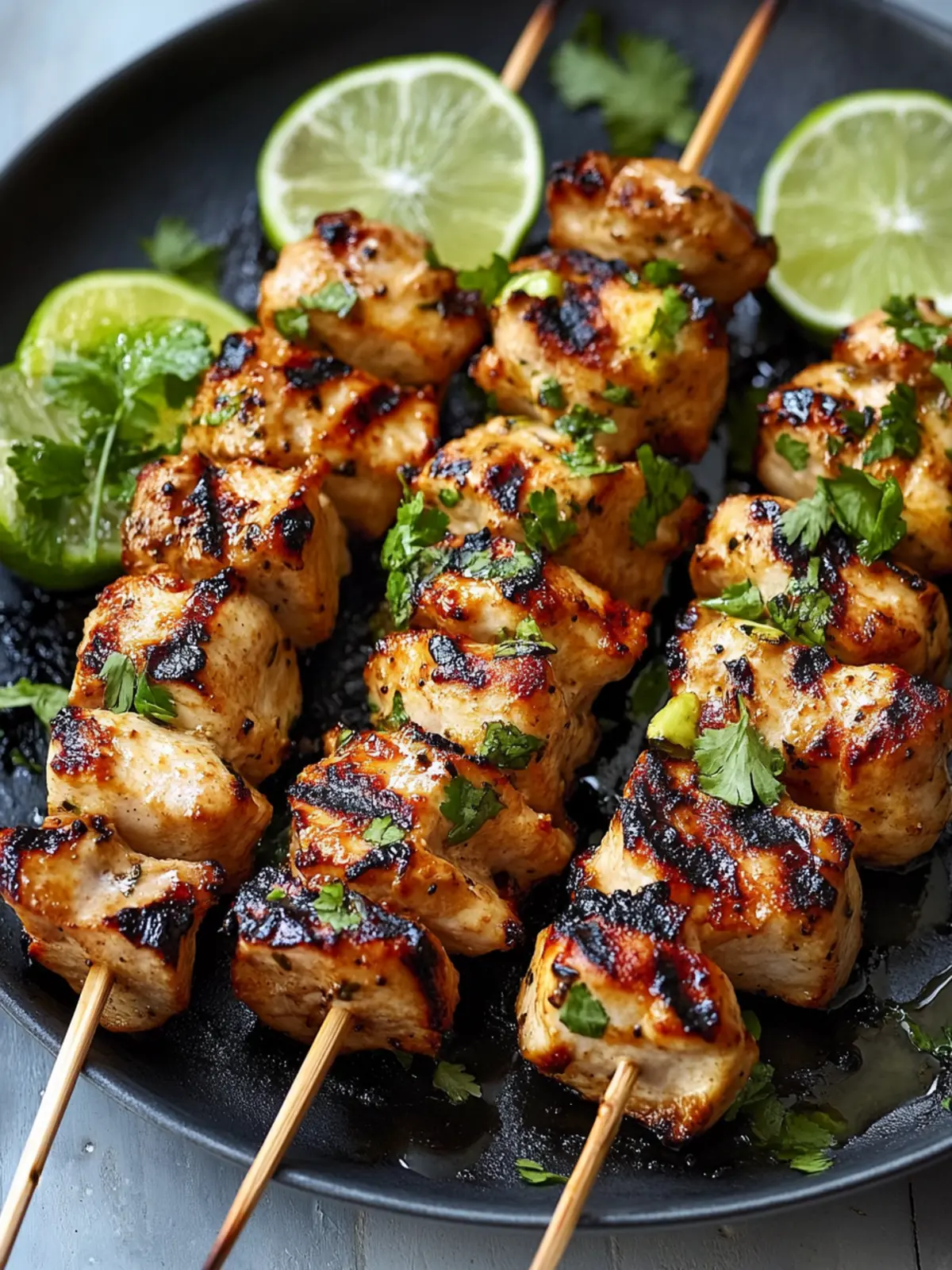 Saftige Knoblauch-Limetten-Hähnchenspieße vom Grill - Sommergenuss! 2 Succulent garlic lime chicken skewers from the grill