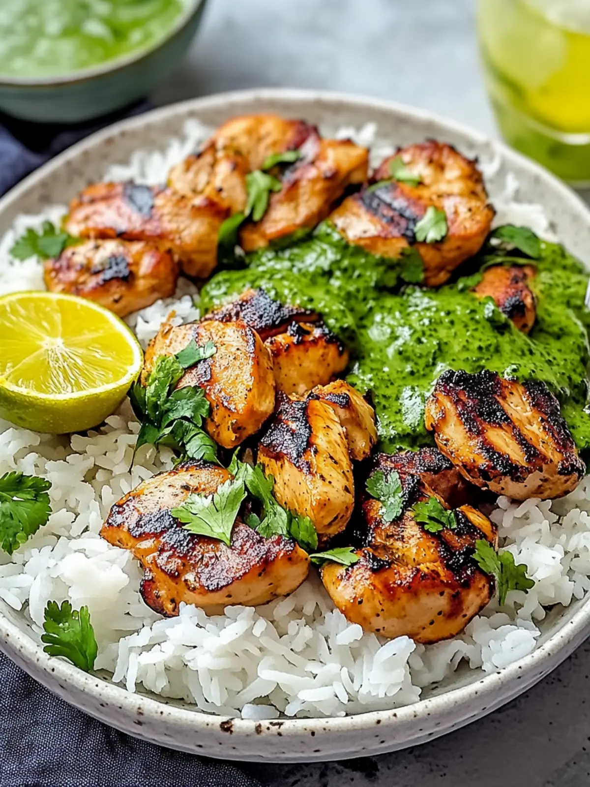 Peruanisches Huhn und Reis mit grüner Sauce – Genuss pur! 2 Peruanisches Huhn und Reis mit grüner Sauce genießen
