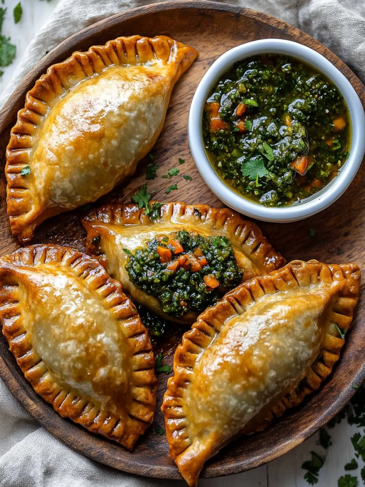 Linsen und Gemüse Vegane Empanadas mit Chimichurri: Gesund genießen! 3 Linsen und Gemüse Vegane Empanadas mit Chimichurri: Eine pflanzenbasierte Abwandlung eines klassischen Favoriten