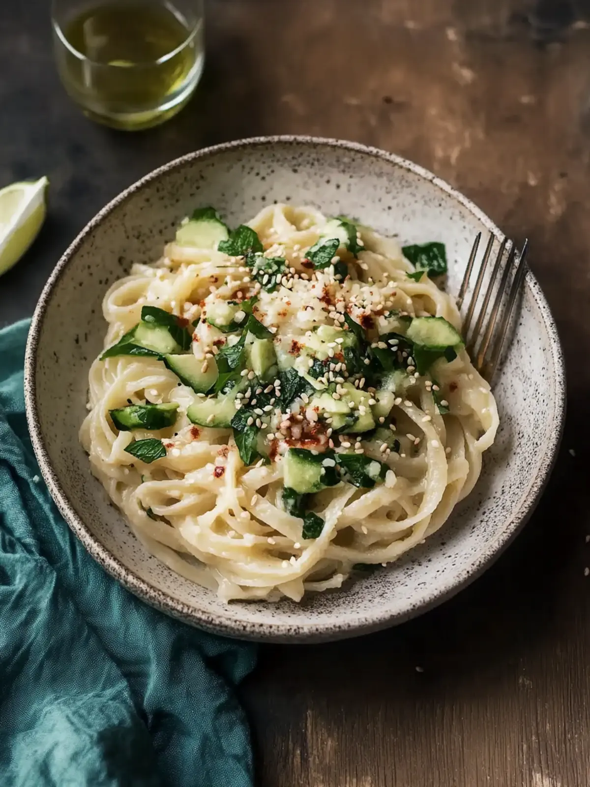 Sesamnudeln mit Zoodles und Spinat: Blitzschnell & Gesund genießen 2 Sesamnudeln mit Zoodles und Spinat