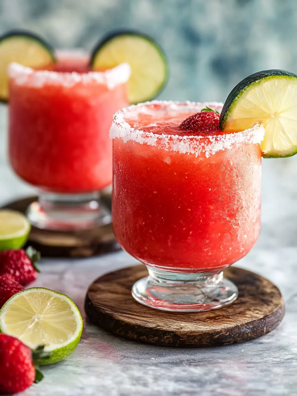Erfrischende Gefrorene Erdbeer-Margarita in 5 Minuten 4 Gefrorene Erdbeer-Margarita