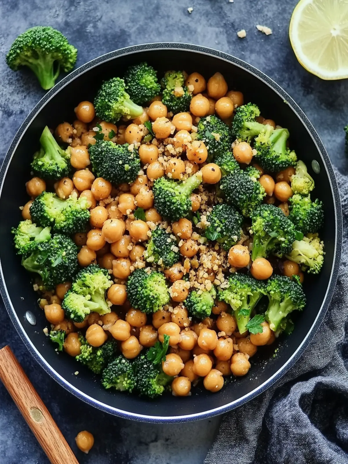 Schnelle und gesunde Brokkoli-Pfanne mit Kichererbsen – Vegan genießen 5 Quick and healthy broccoli pan with chickpeas (vegan)