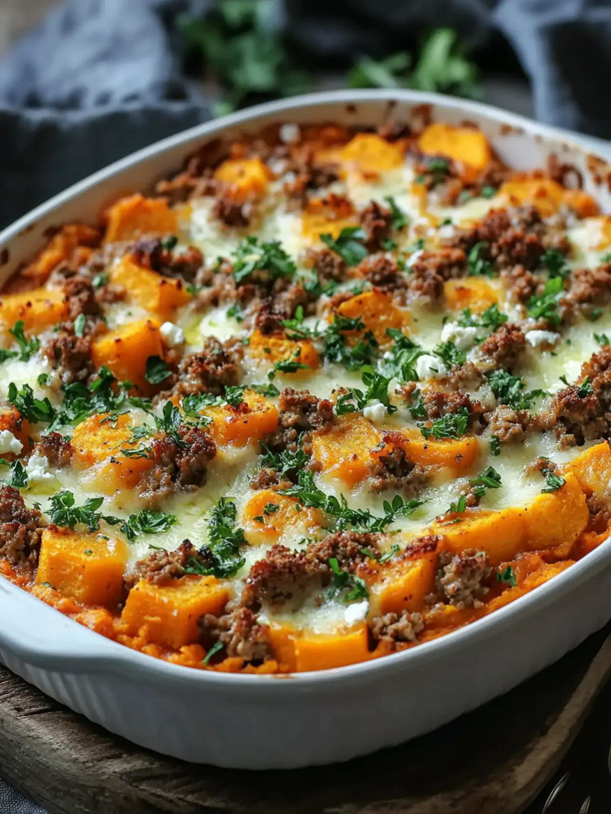 Süßkartoffel-Hackfleisch-Auflauf mit Feta – Gesund und Herzhaft 4 Sweet potato minced meat casserole with feta