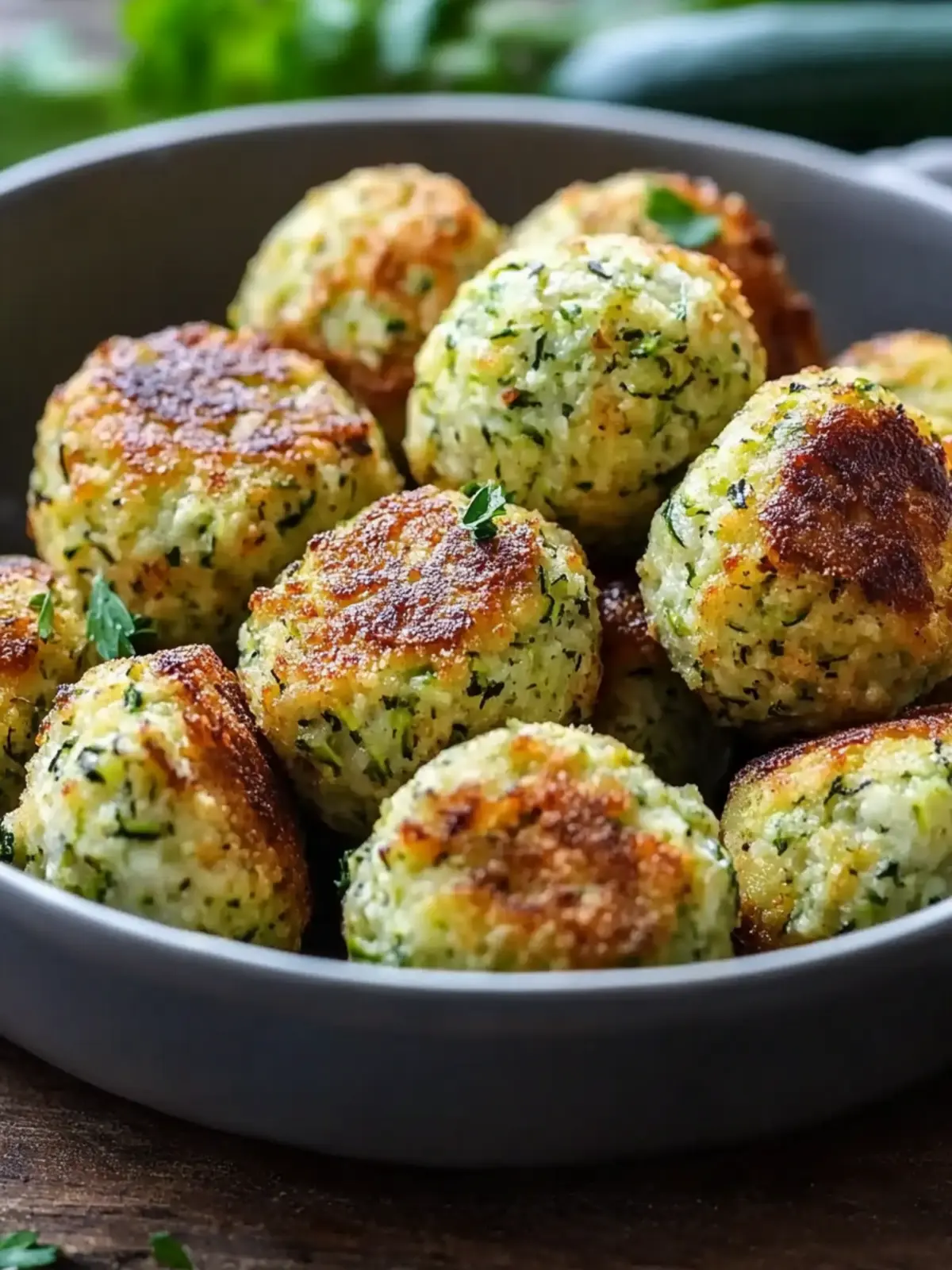 Crispy Zucchini-Feta-Bällchen aus dem Ofen: Dein neuer Snack-Hit 5 Crispy zucchini feta balls from the oven