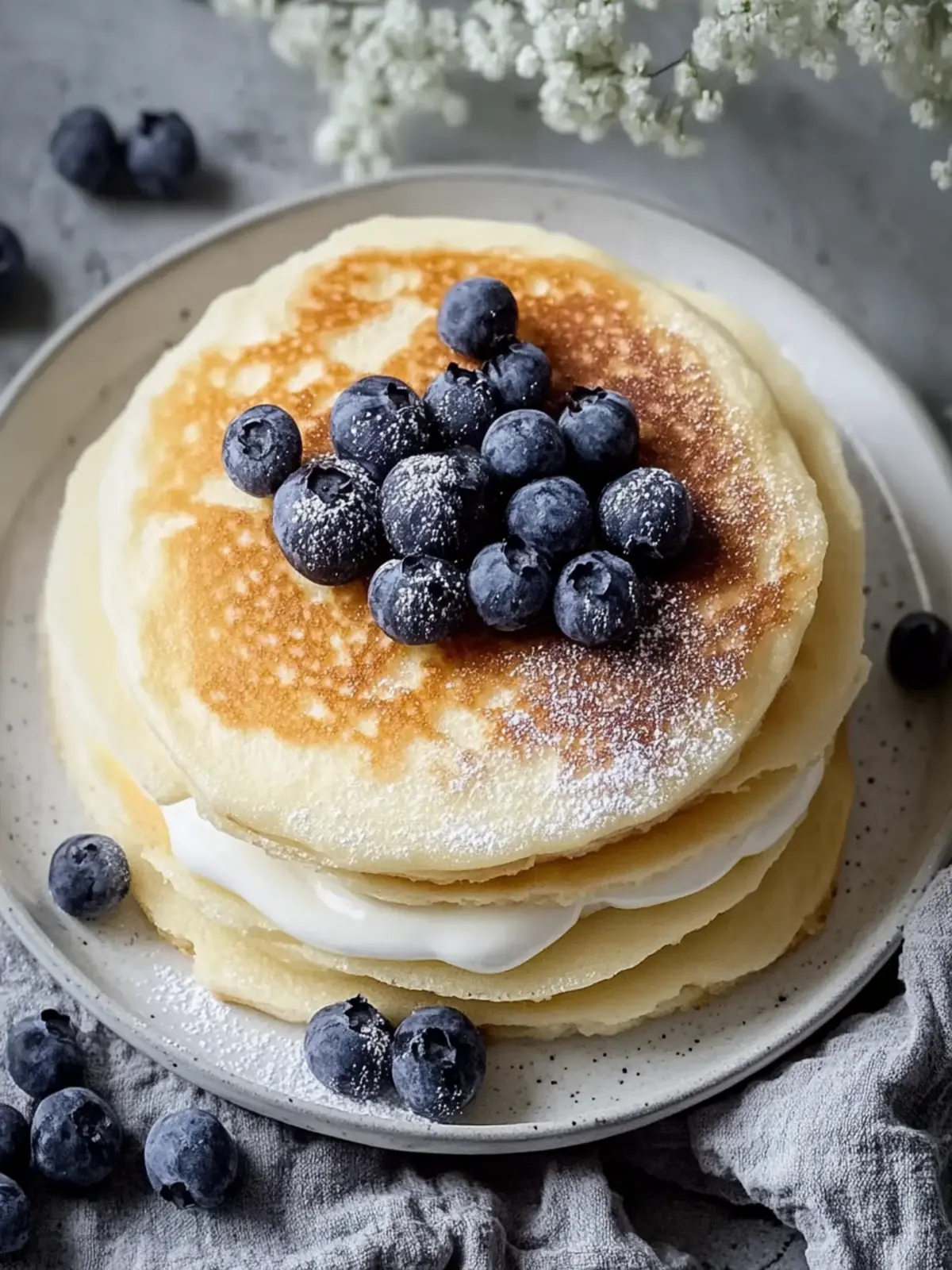 Pfannkuchen mit Naturjoghurt: Fluffige Köstlichkeit für jeden Morgen 4 Pfannkuchen mit Naturjoghurt
