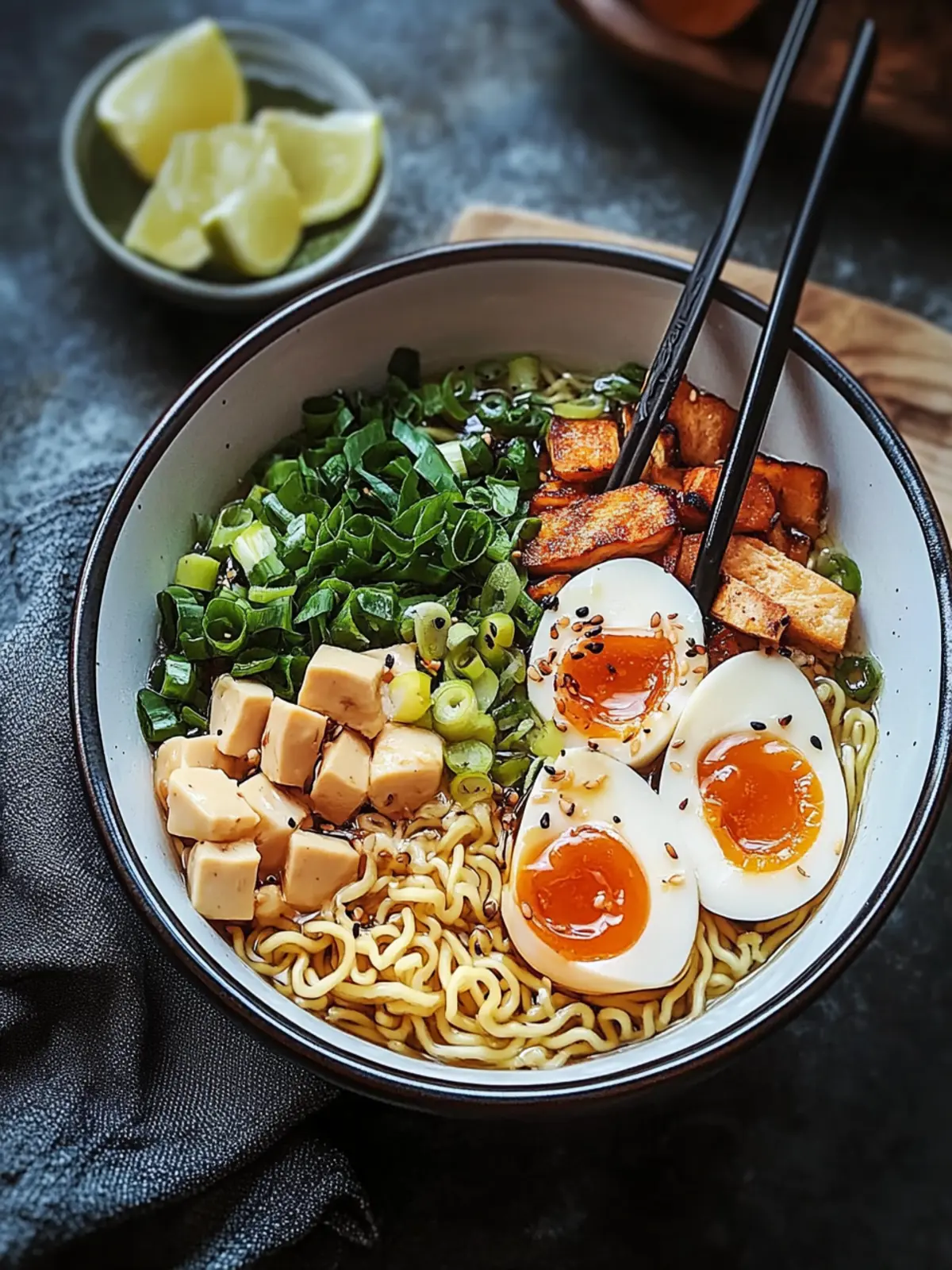Einfache proteinreiche Ramen-Nudel-Schüssel mit 60g Protein lecker! 5 Einfache proteinreiche Ramen-Nudel-Schüssel (60g Protein)