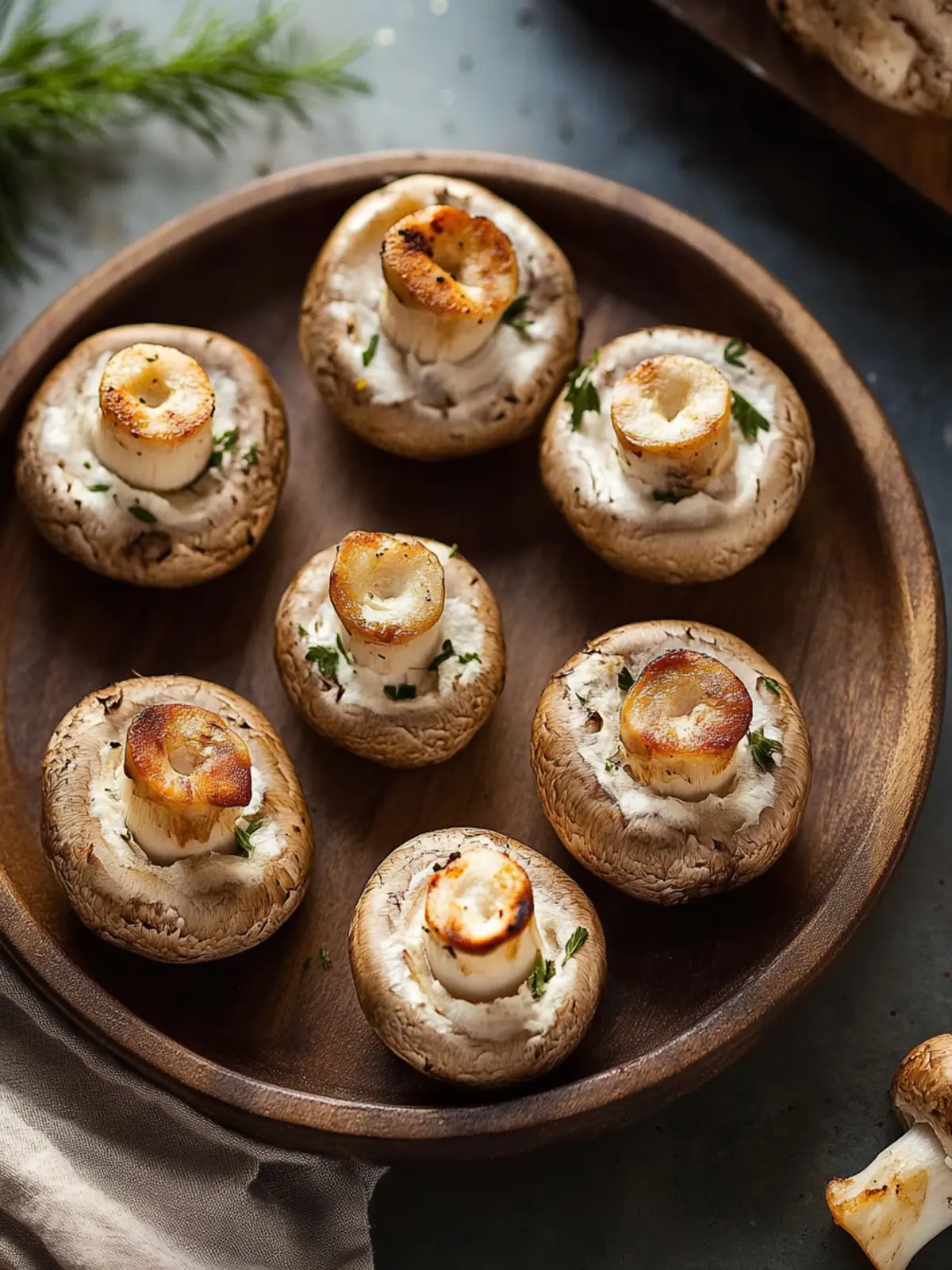 Leckere Überbackene Champignons mit cremiger Füllung 4 Überbackene Champignons