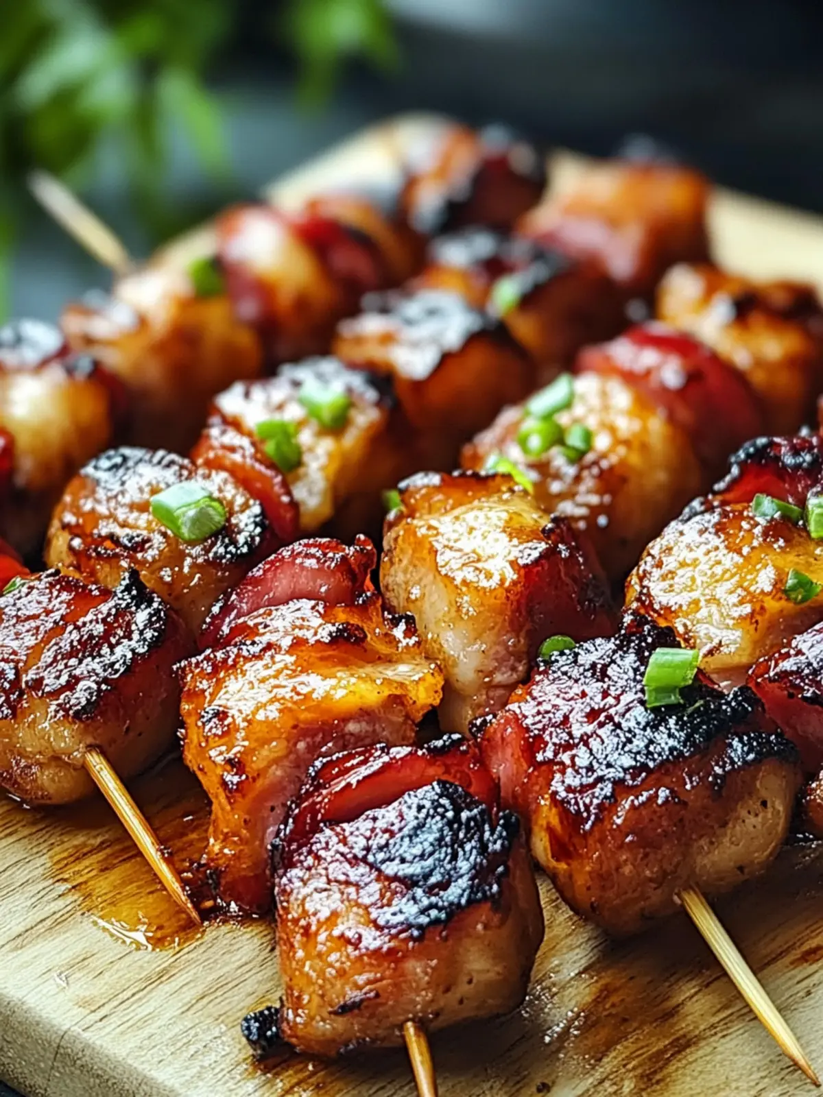 Gegrillte Honig-BBQ-Bacon-Hühnchen-Spieße – Der Grillhit für alle 2 Gegrillte Honig-BBQ-Bacon-Hühnchen-Spieße