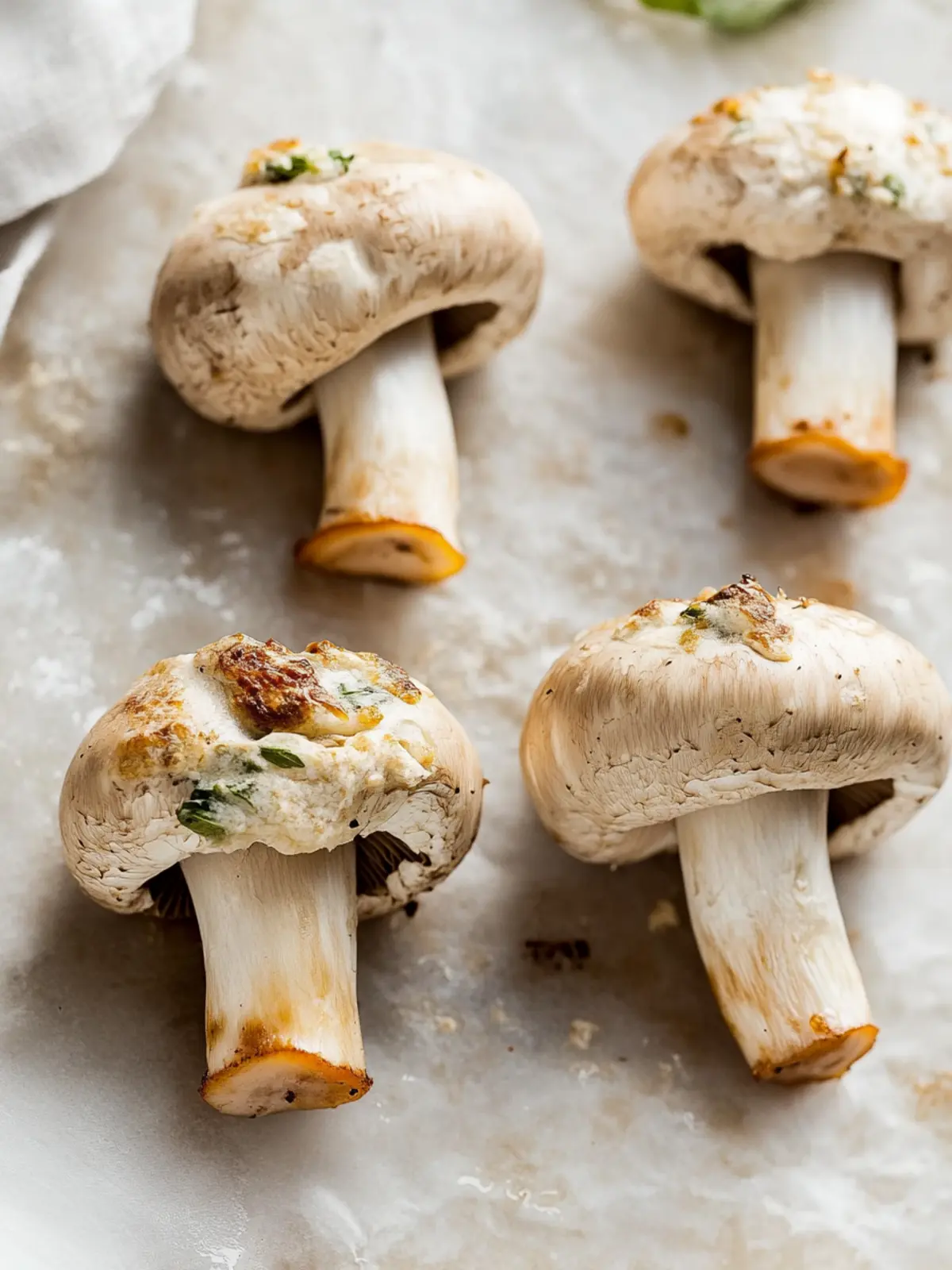 Überbackene Champignons
