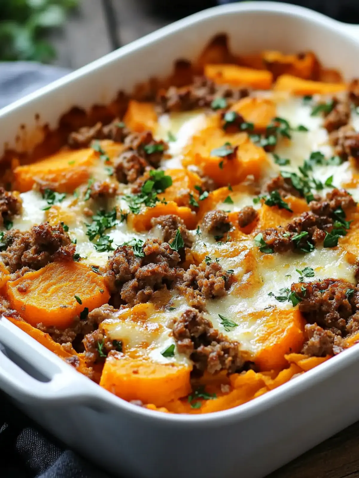 Süßkartoffel-Hackfleisch-Auflauf mit Feta – Gesund und Herzhaft 2 Sweet potato minced meat casserole with feta