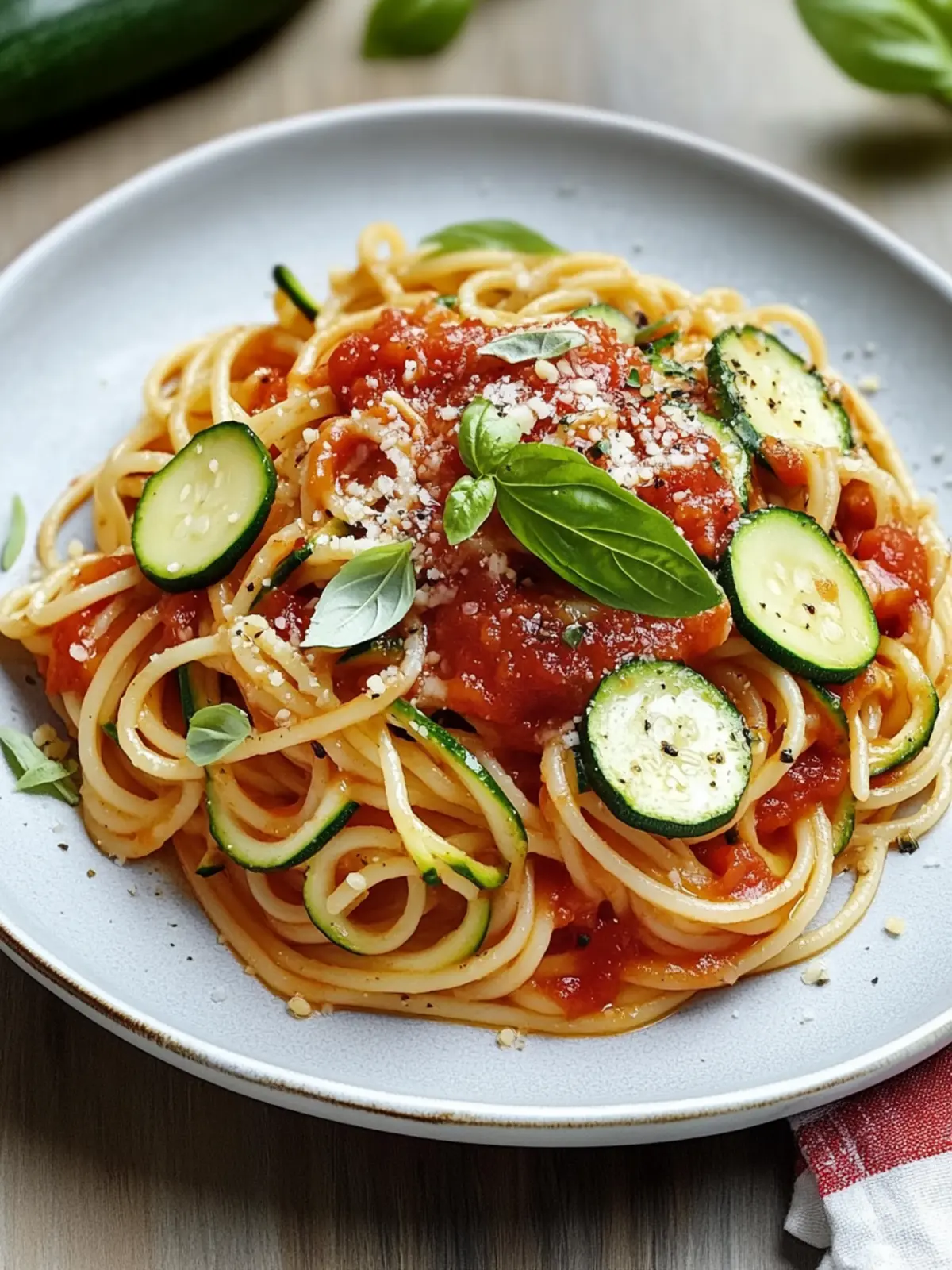 Leckere Zucchini-Nudeln mit Tomatensauce: Gesund und schnell! 2 Zucchini-Nudeln
