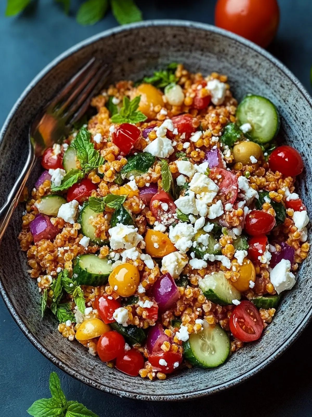 Köstlicher Orientalischer Rote Linsensalat mit Feta entdecken 5 Orientalischer Rote Linsensalat mit Feta