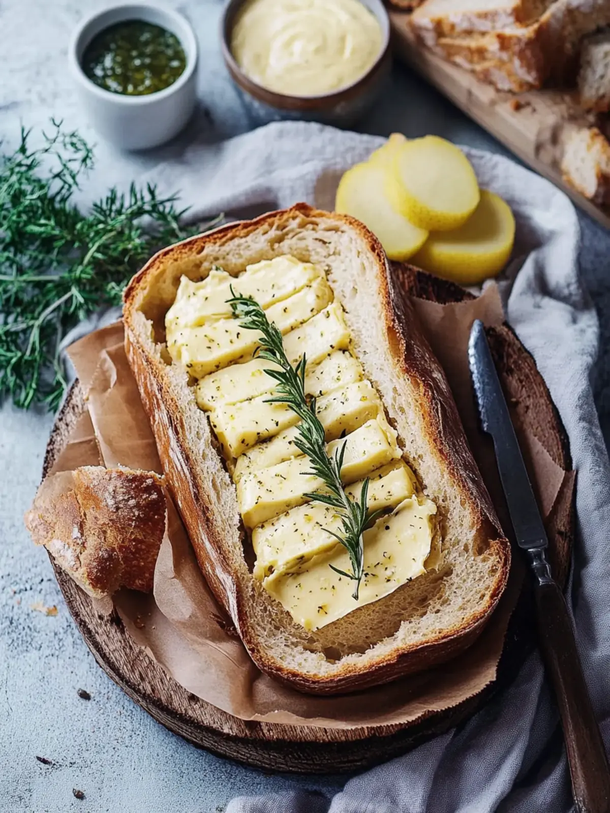 Zupfbrot mit Kräuterbutter