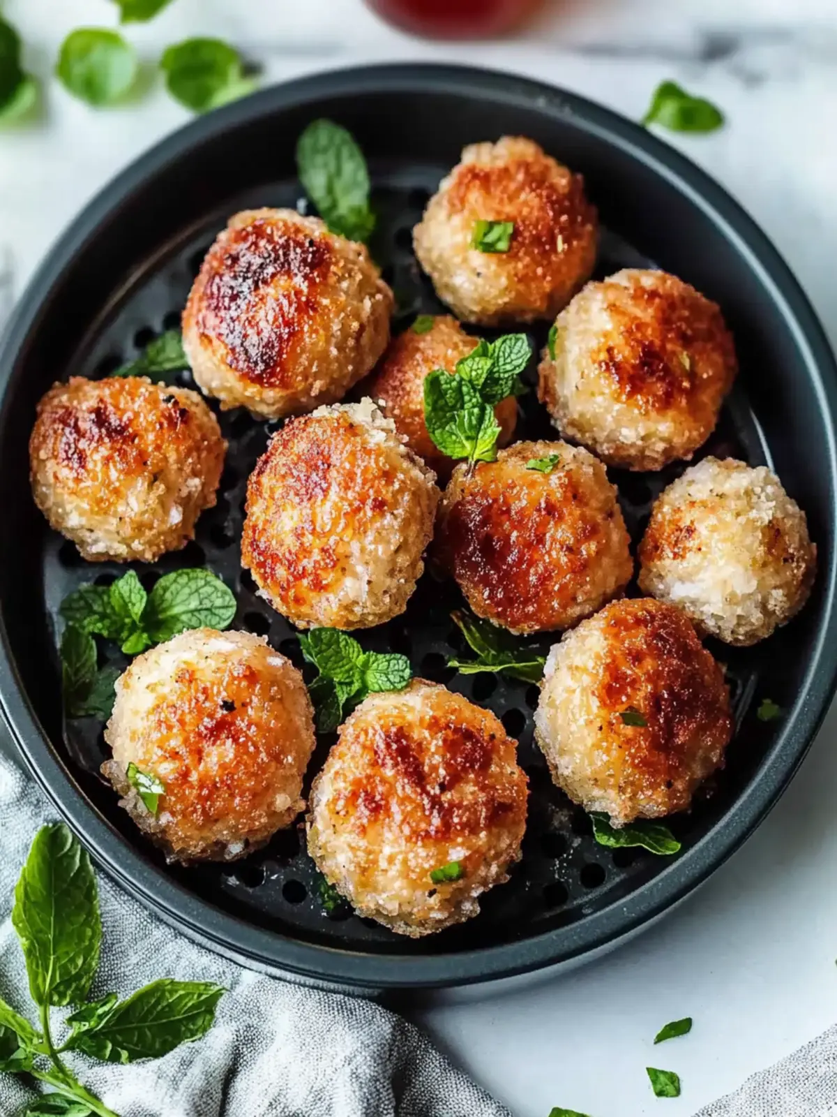 Gesunde Airfryer-Fleischbällchen: Knusprig und saftig genießen 2 Airfryer-Fleischbällchen