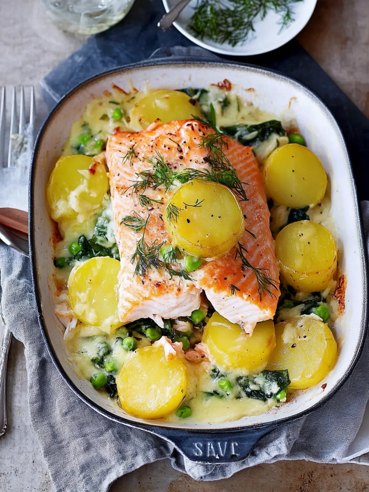 Zarter Lachs Auflauf mit Kartoffeln für gemütliche Abende 2 Zarter Lachs Auflauf mit Kartoffeln