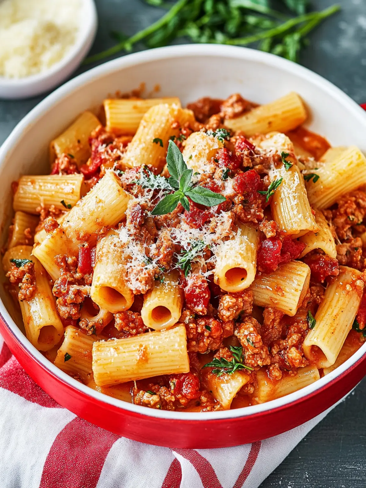 Schnelle One-Pot-Bolognese mit Pilzen für ein schnelles Dinner 5 One-Pot-Bolognese