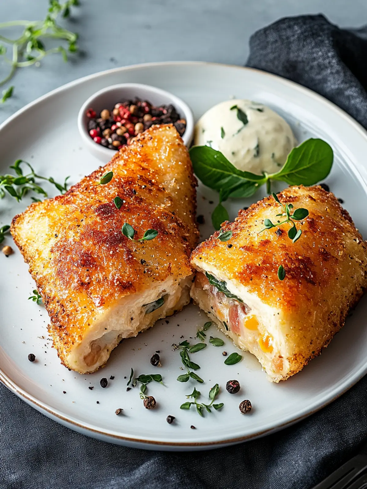 Crispy Pflanzenbasiertes Cordon Bleu mit cremiger Sauce 5 Pflanzenbasiertes Cordon Bleu