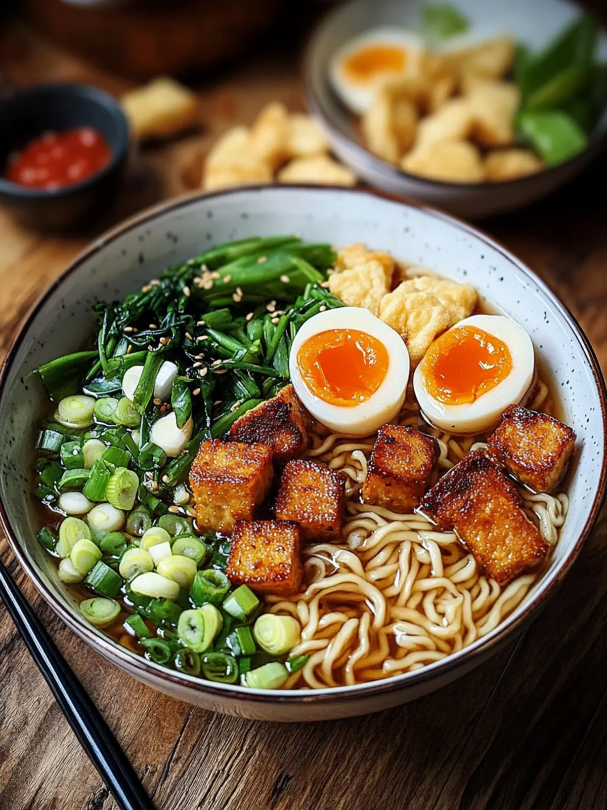 Einfache proteinreiche Ramen-Nudel-Schüssel mit 60g Protein lecker! 3 Einfache proteinreiche Ramen-Nudel-Schüssel (60g Protein)