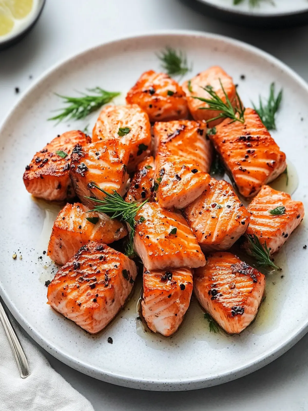 Luftfritteusen-Lachsstücke mit Zitronen-Knoblauch-Butter 3 Luftfritteusen-Lachsstücke