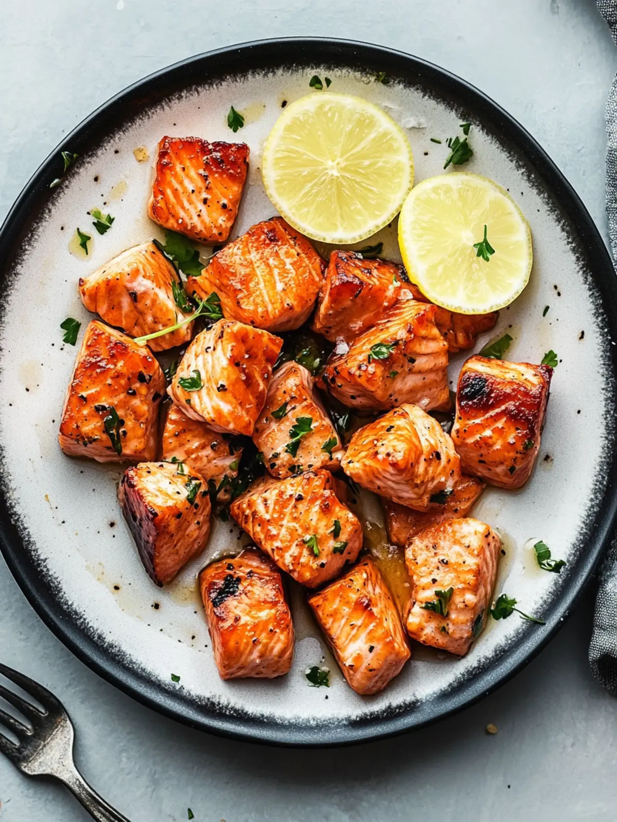 Luftfritteusen-Lachsstücke mit Zitronen-Knoblauch-Butter 5 Luftfritteusen-Lachsstücke
