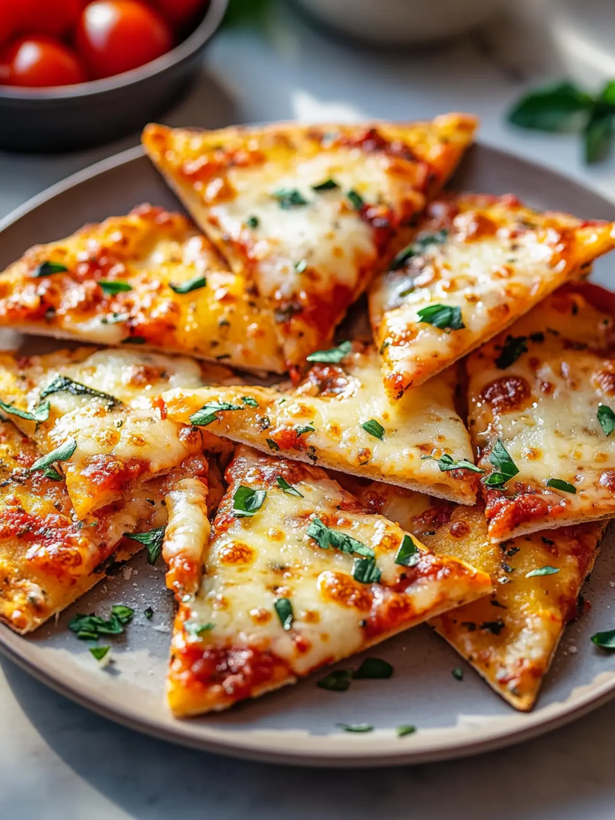 Knusprige Air Fryer Pizza Chips mit Mozzarella für jeden Snack-Tag 4 Knusprige Air Fryer Pizza Chips mit Mozzarella-Genuss