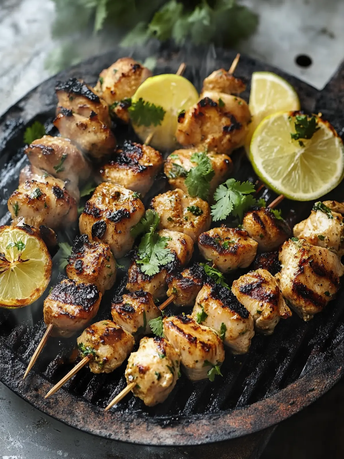 Saftige Knoblauch-Limetten-Hähnchenspieße vom Grill - Sommergenuss! 5 Succulent garlic lime chicken skewers from the grill