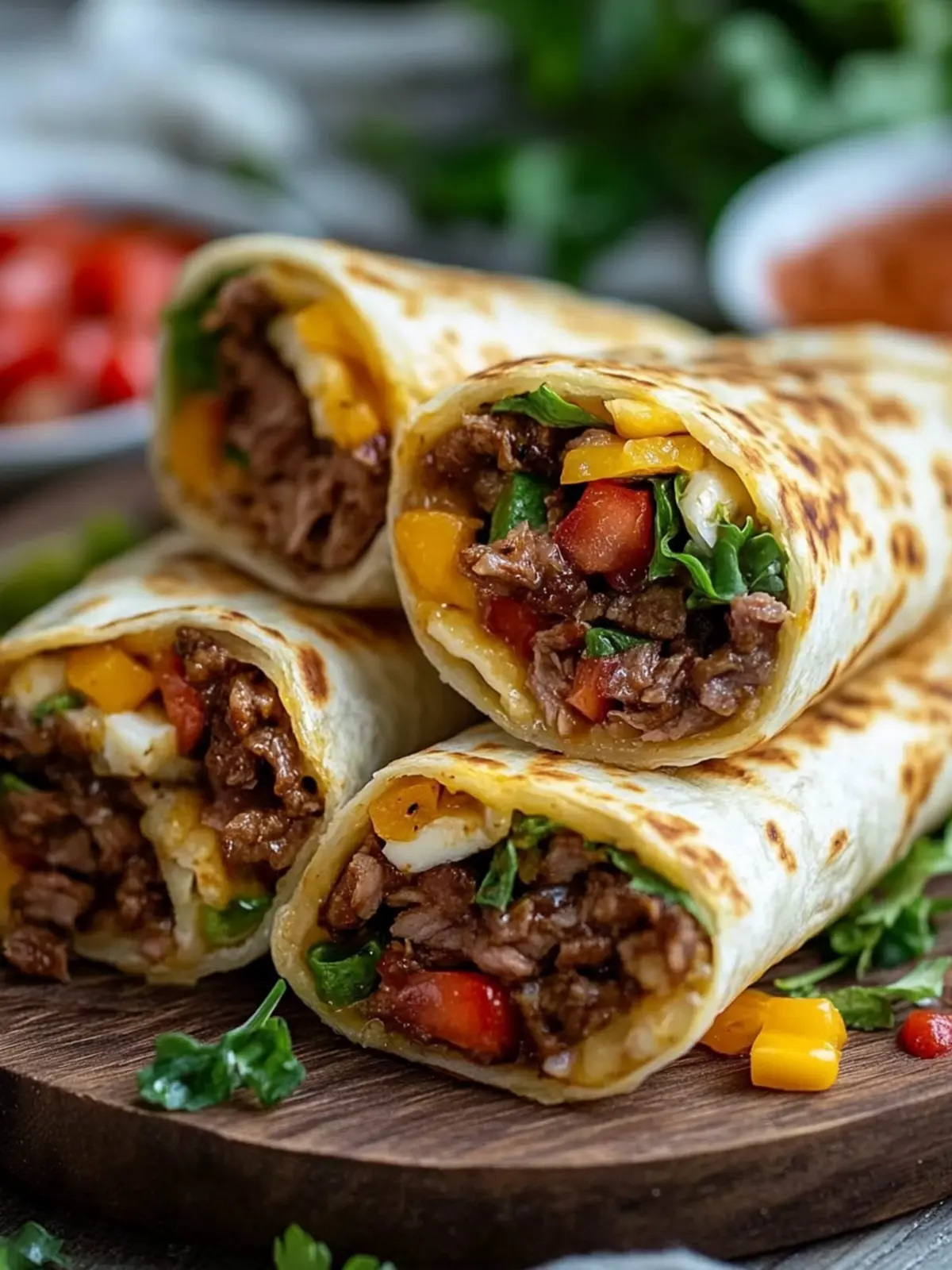 Crispy Wraps mit Hackfleisch und Käse – Schnelle Genussmomente 4 Crispy Wraps mit Hackfleisch und Käse