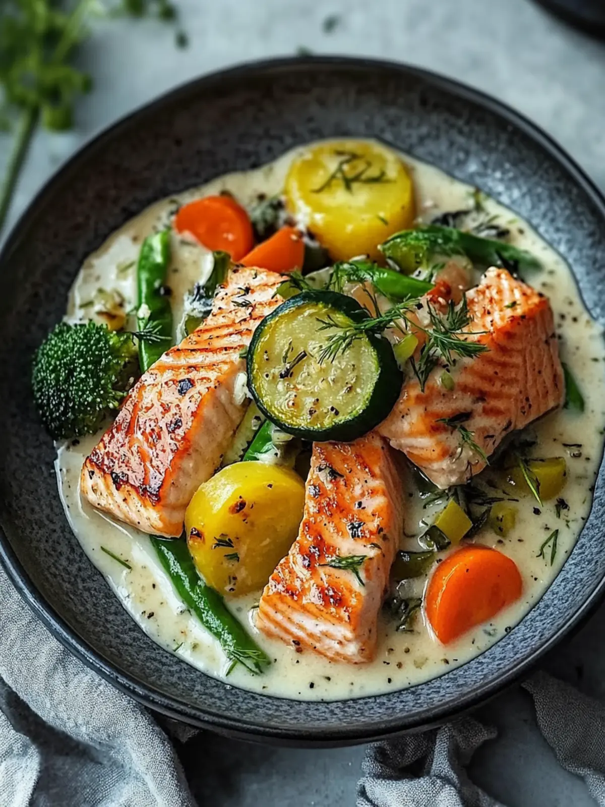 Cremige Kokos-Lachs-Pfanne mit Gemüse – Gesund & Schnell Genuss 4 Cremige Kokos-Lachs-Pfanne mit Gemüse
