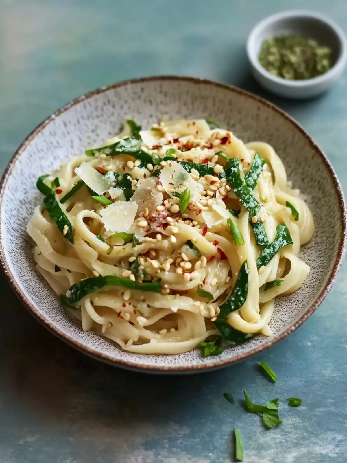Sesamnudeln mit Zoodles und Spinat: Blitzschnell & Gesund genießen 3 Sesamnudeln mit Zoodles und Spinat